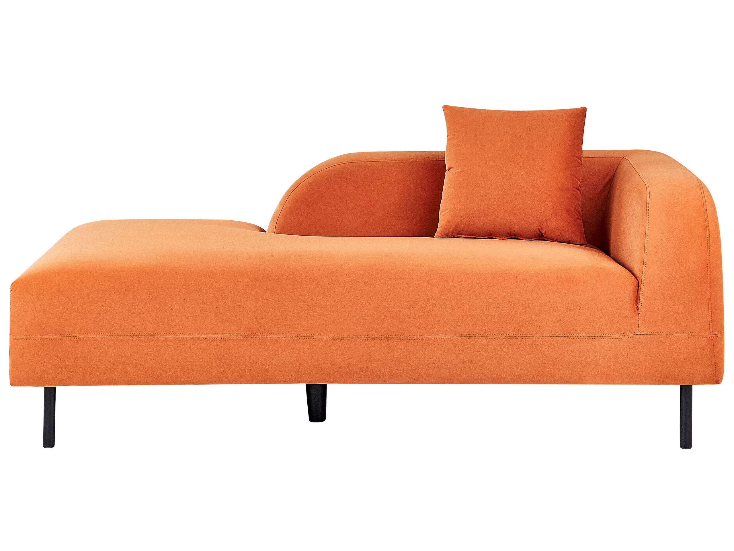 Right Hand Velvet Chaise Lounge Orange LE CRAU - Gemini Interiors