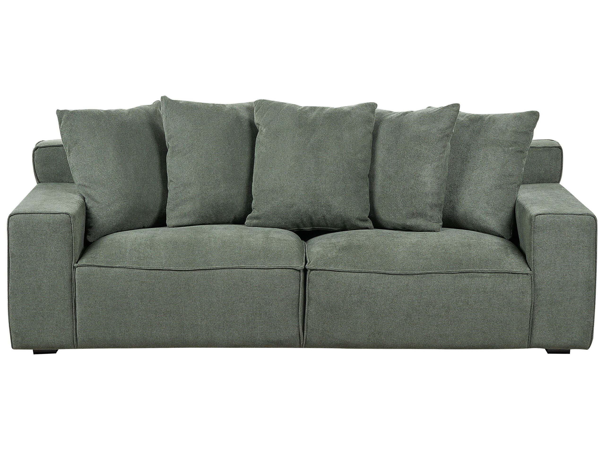 3 Seater Chenille Sofa Green VISKAN - Gemini Interiors