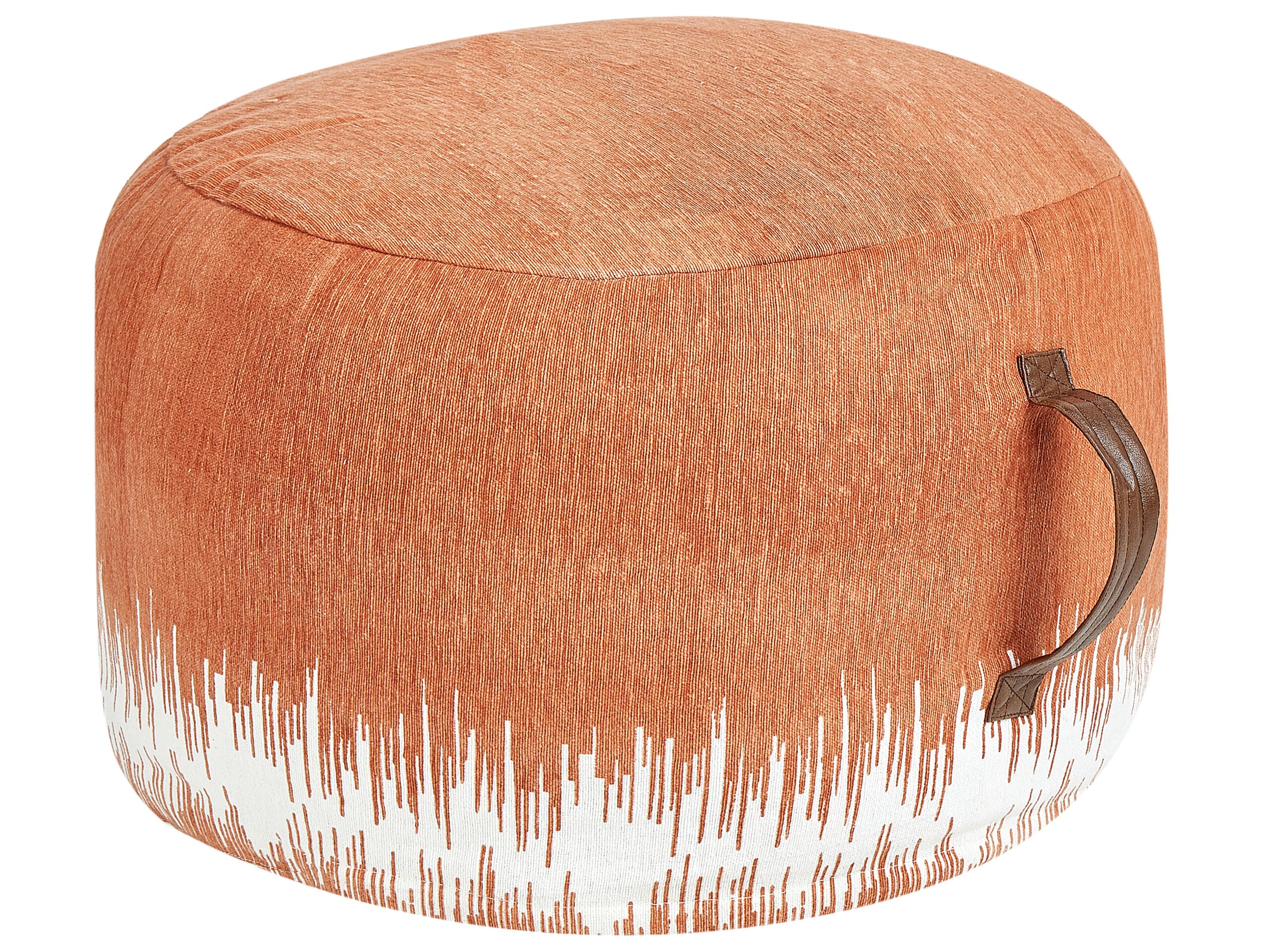 Cotton Pouffe 50 x 30 cm Red and White KAWAI - Gemini Interiors