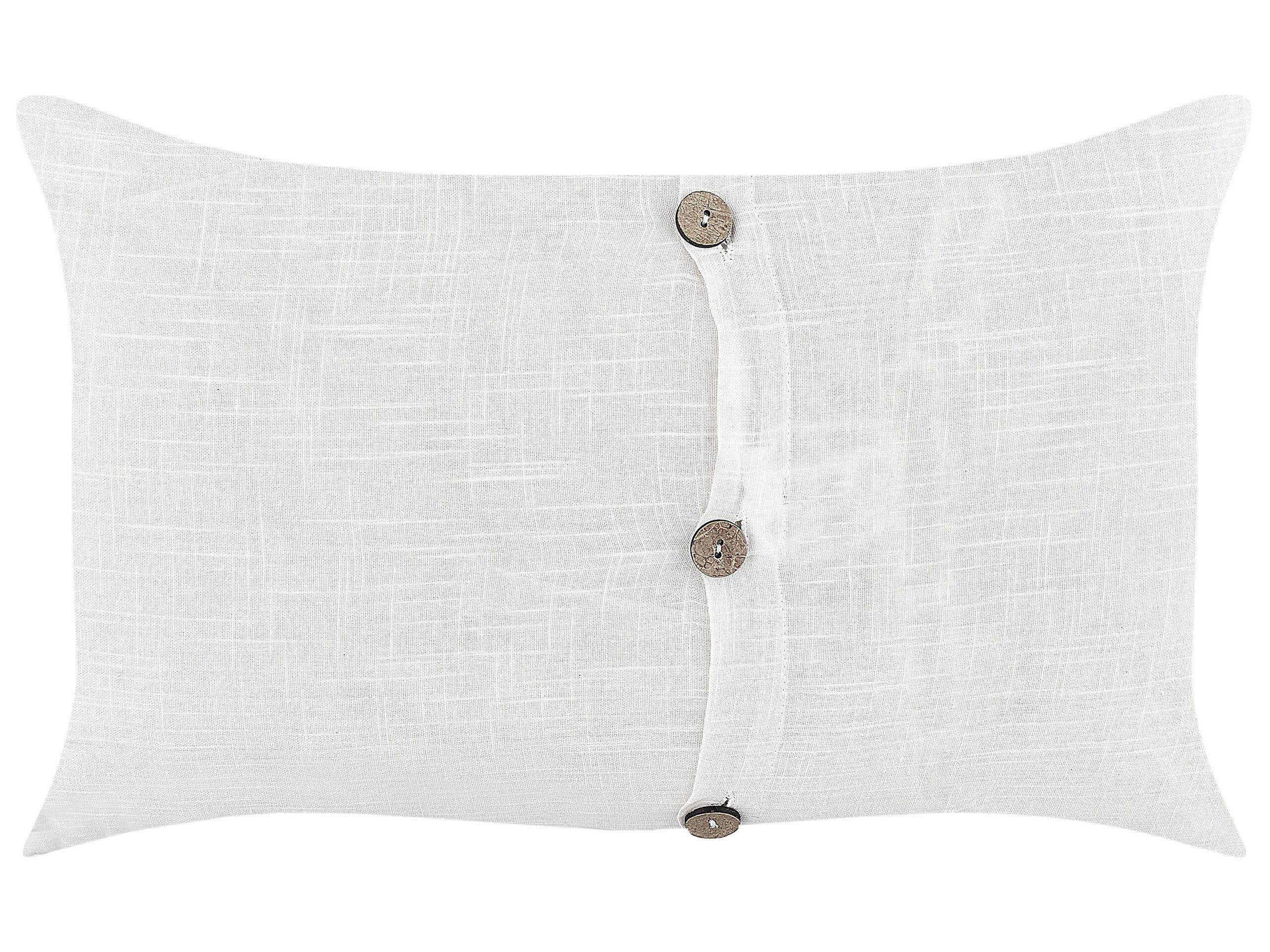 Set of 2 Linen Cushions 30x50cm White - Gemini Interiors