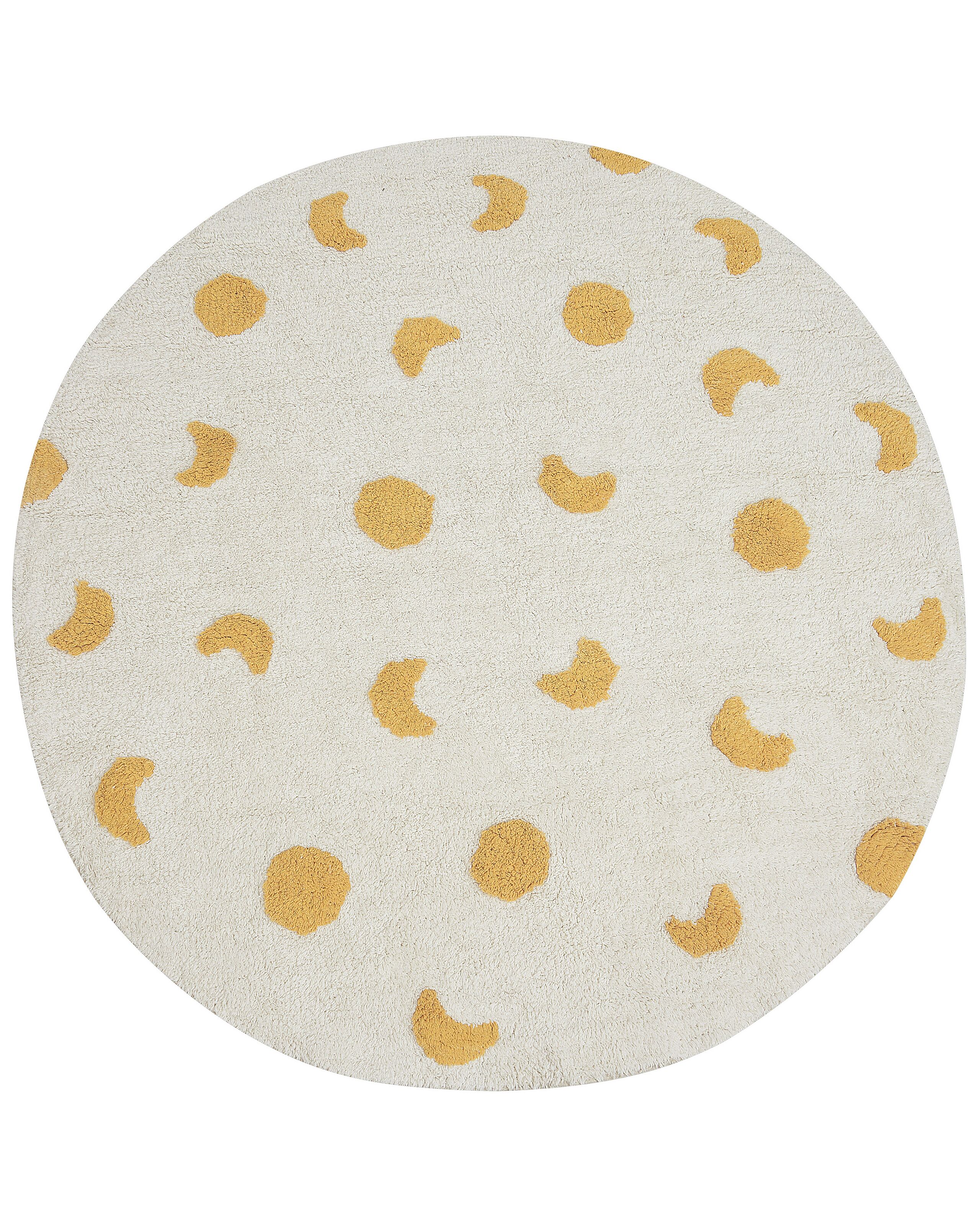 Round Cotton Area Rug 140cm Light Beige - Gemini Interiors