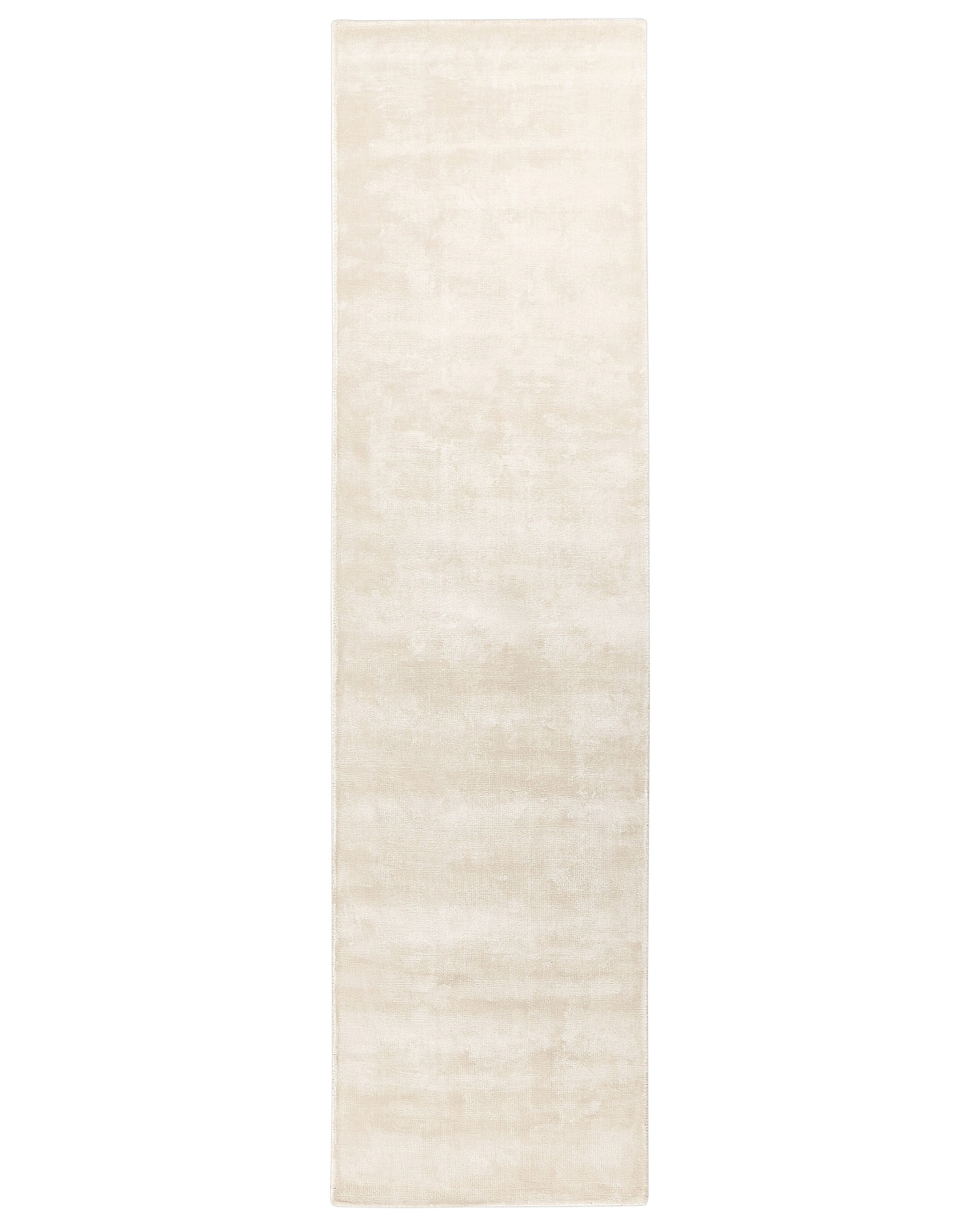 Viscose Area Rug 80x300cm Light Beige - Gemini Interiors