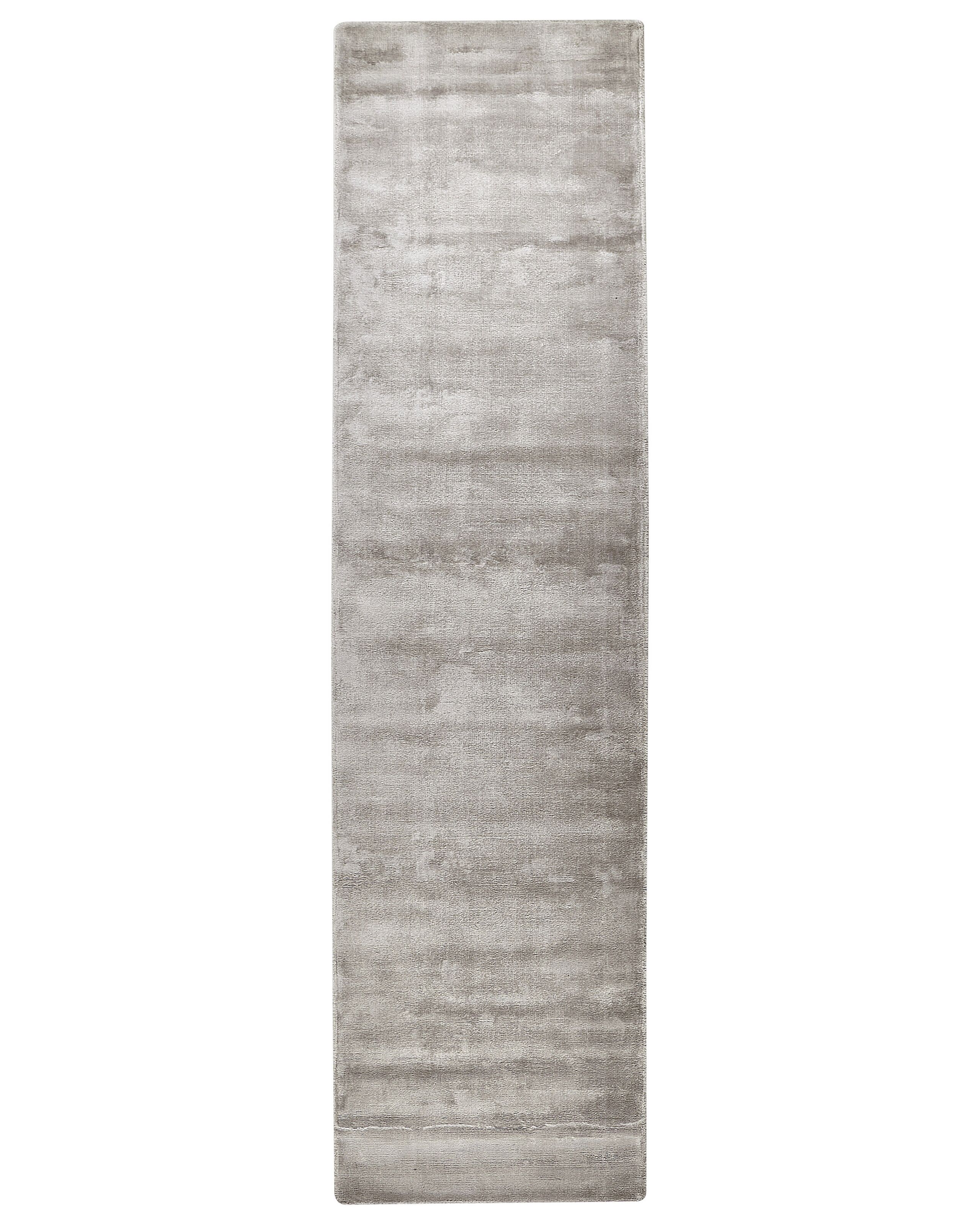 Viscose Area Rug 80x300cm Light Grey - Gemini Interiors