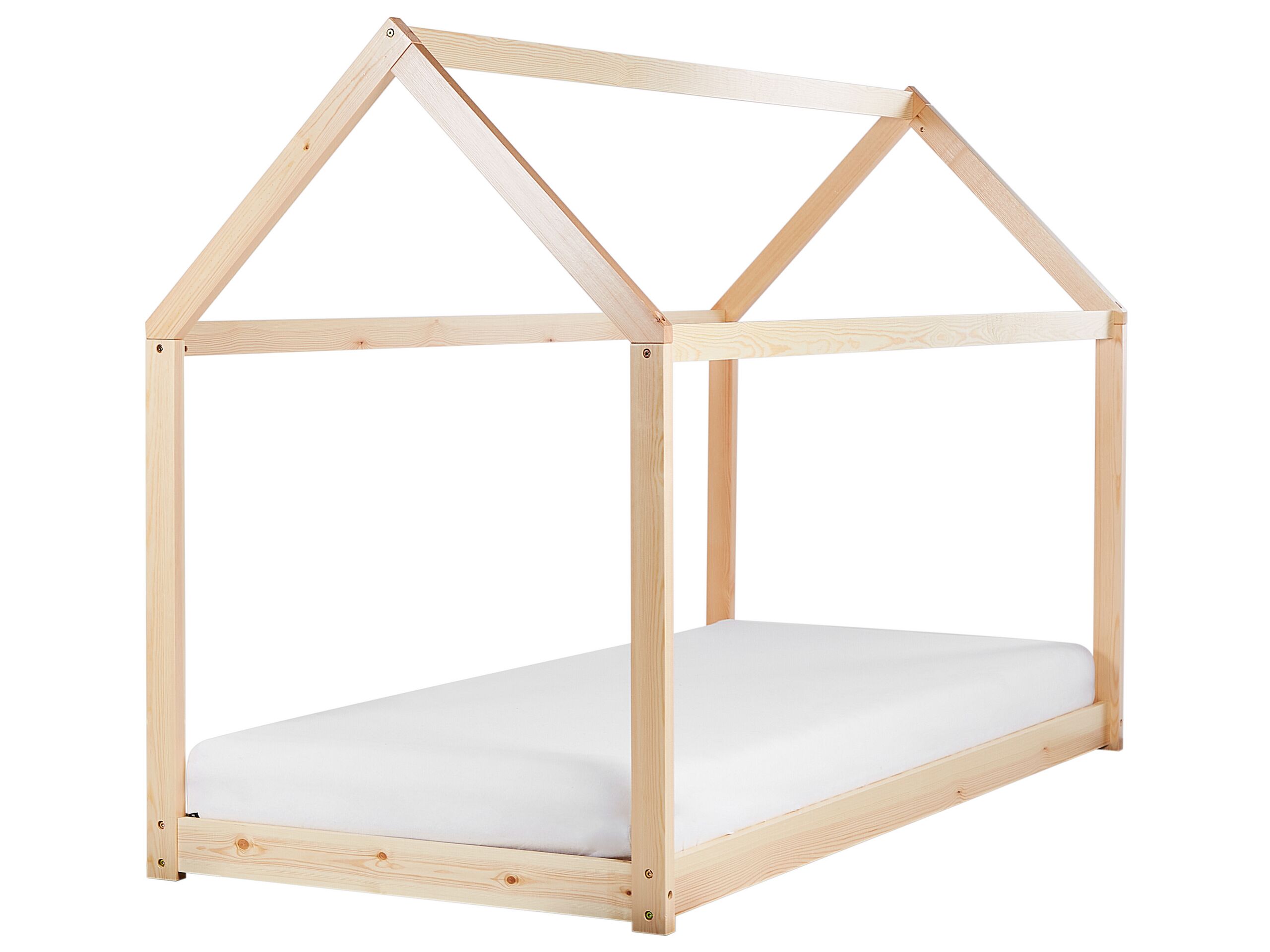 Wooden Kids House Bed EU Single Size Light TOSSE - Gemini Interiors
