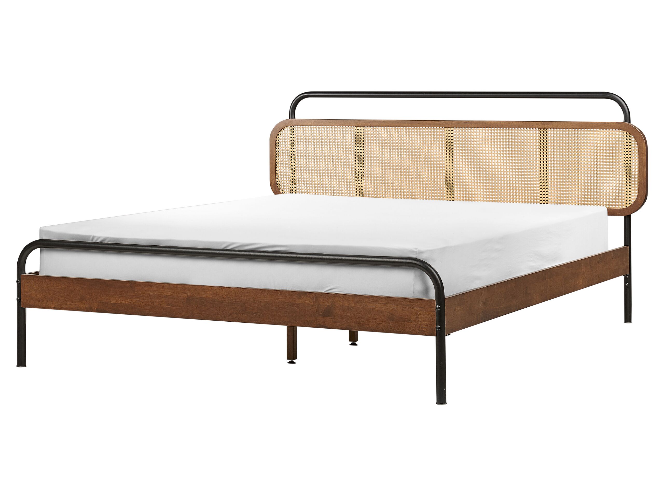 Wooden EU King Size Bed Dark BOUSSICOURT - Gemini Interiors