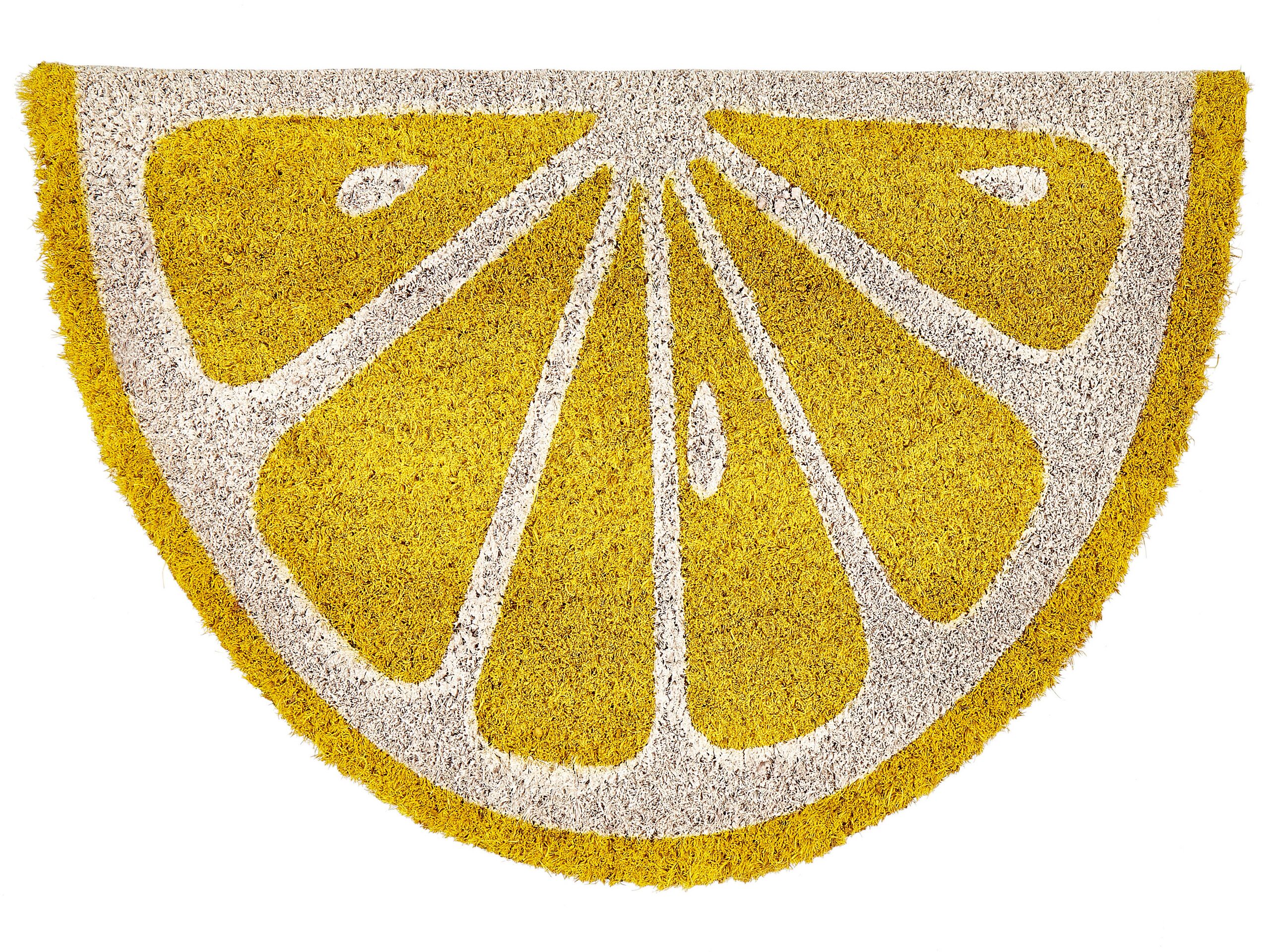 Coir Doormat Lemon Shape Yellow IJEN - Gemini Interiors