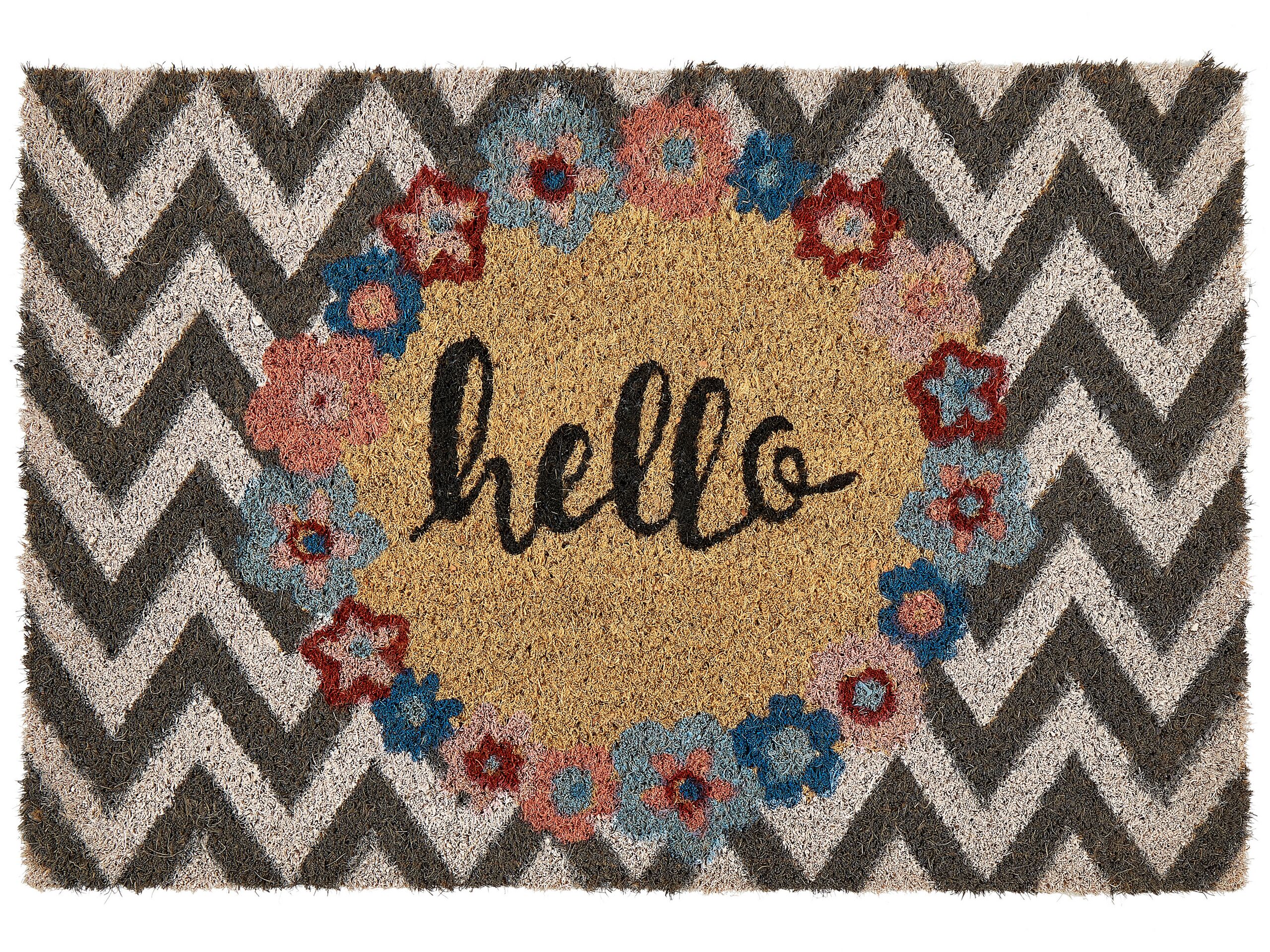 Coir Doormat Chevron Pattern Multicolour TAHAN - Gemini Interiors