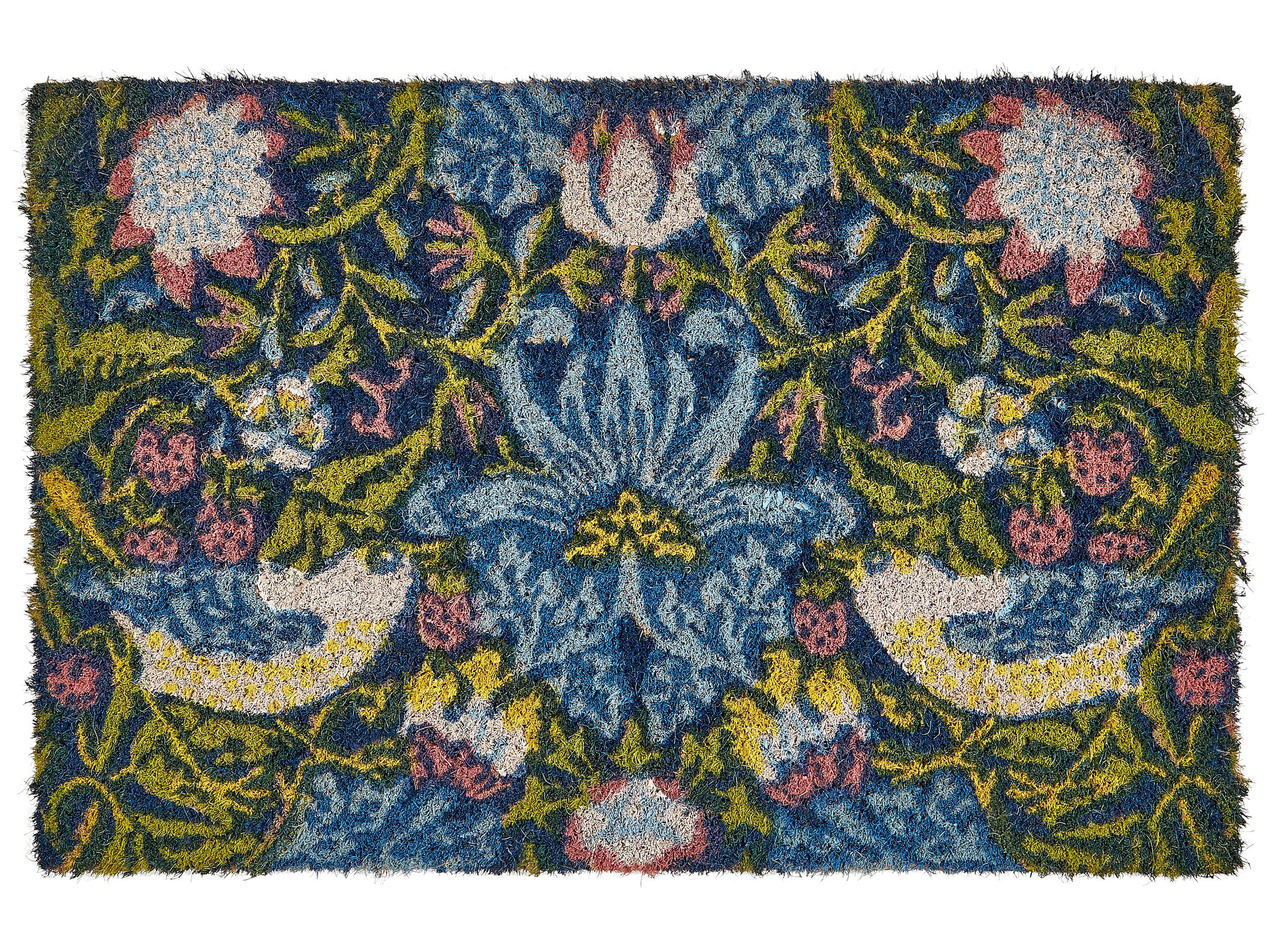Coir Doormat Floral Pattern Multicolour SAKESAR - Gemini Interiors