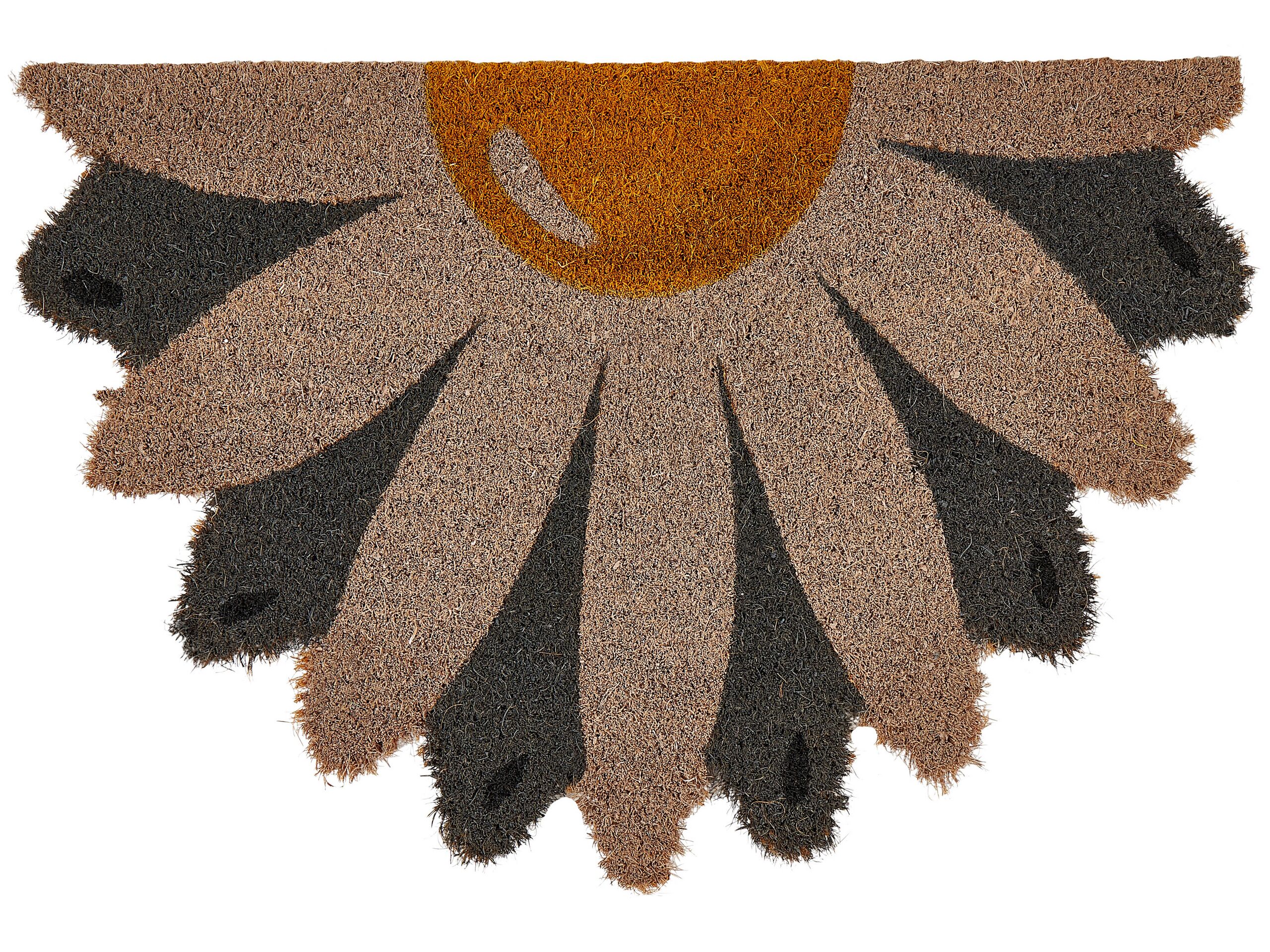 Coir Doormat Flower Shape Multicolour HOTAKA - Gemini Interiors