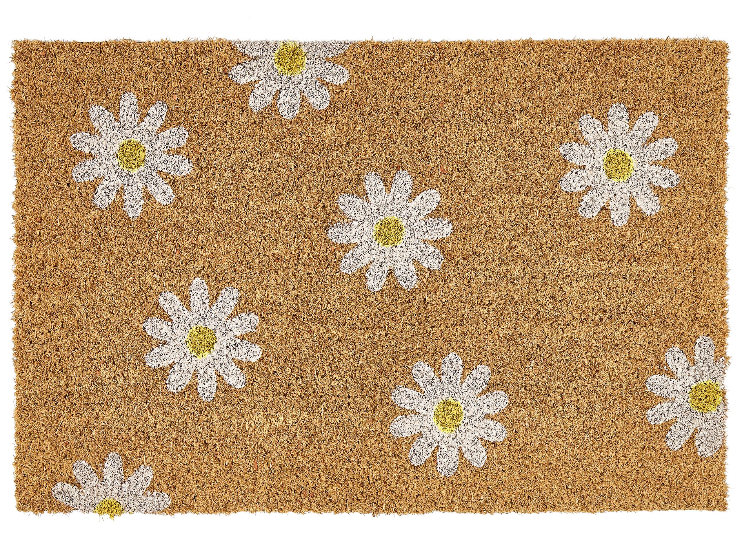 Coir Doormat Daisy Pattern Natural TOPKO - Gemini Interiors