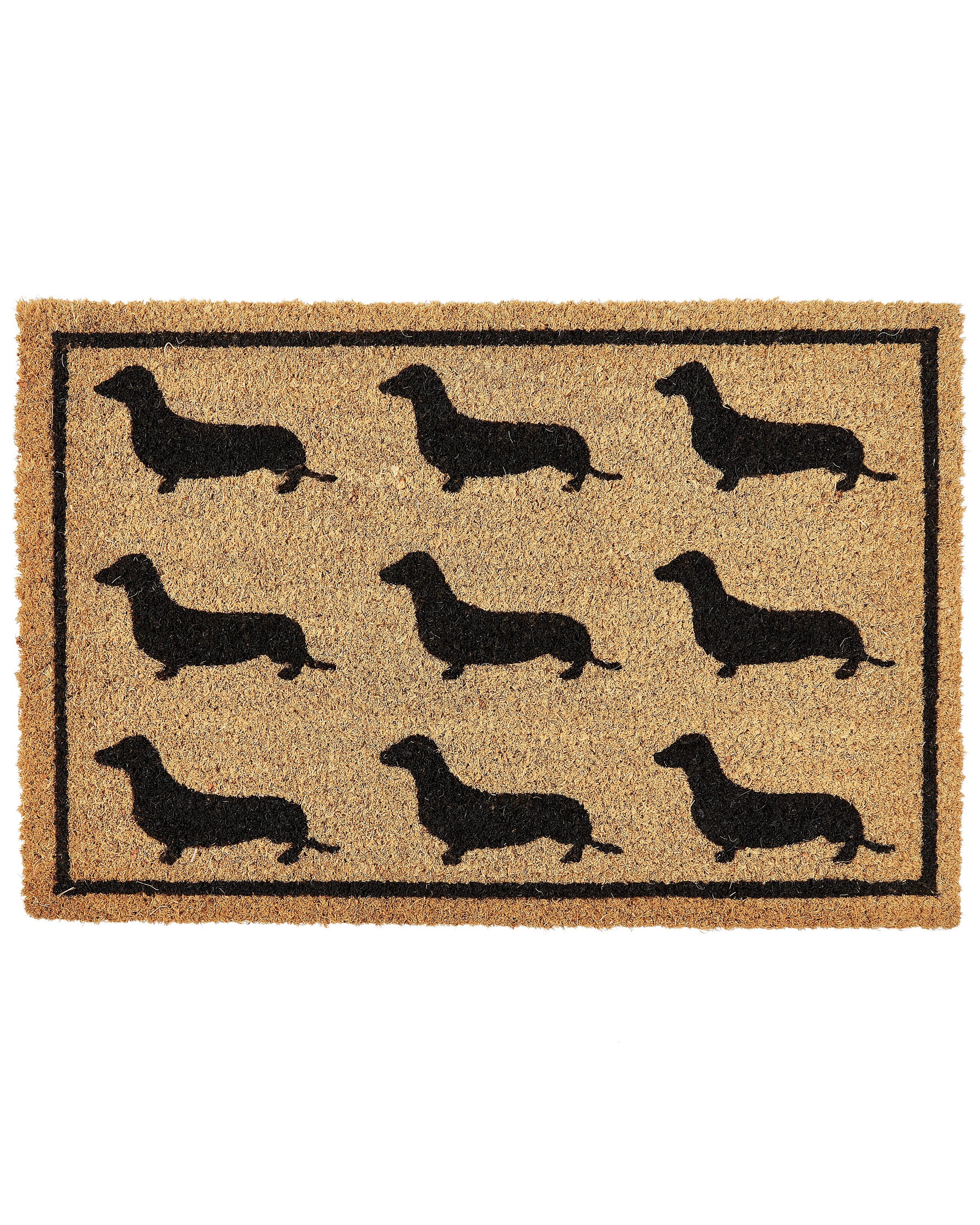Coir Doormat Dog Motif Natural SIKARAM - Gemini Interiors