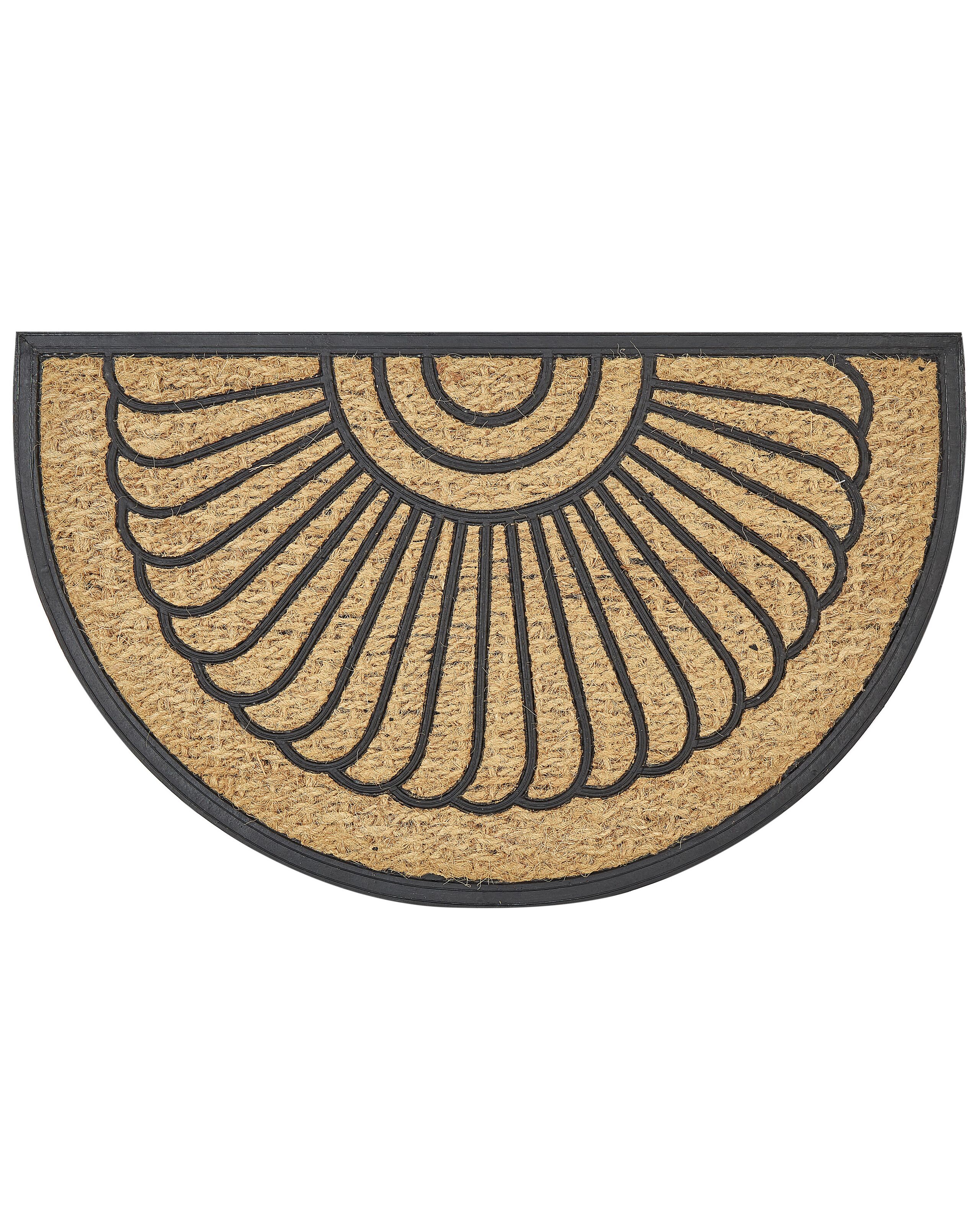 Doormat Half-Round Natural and Black KORYAK - Gemini Interiors