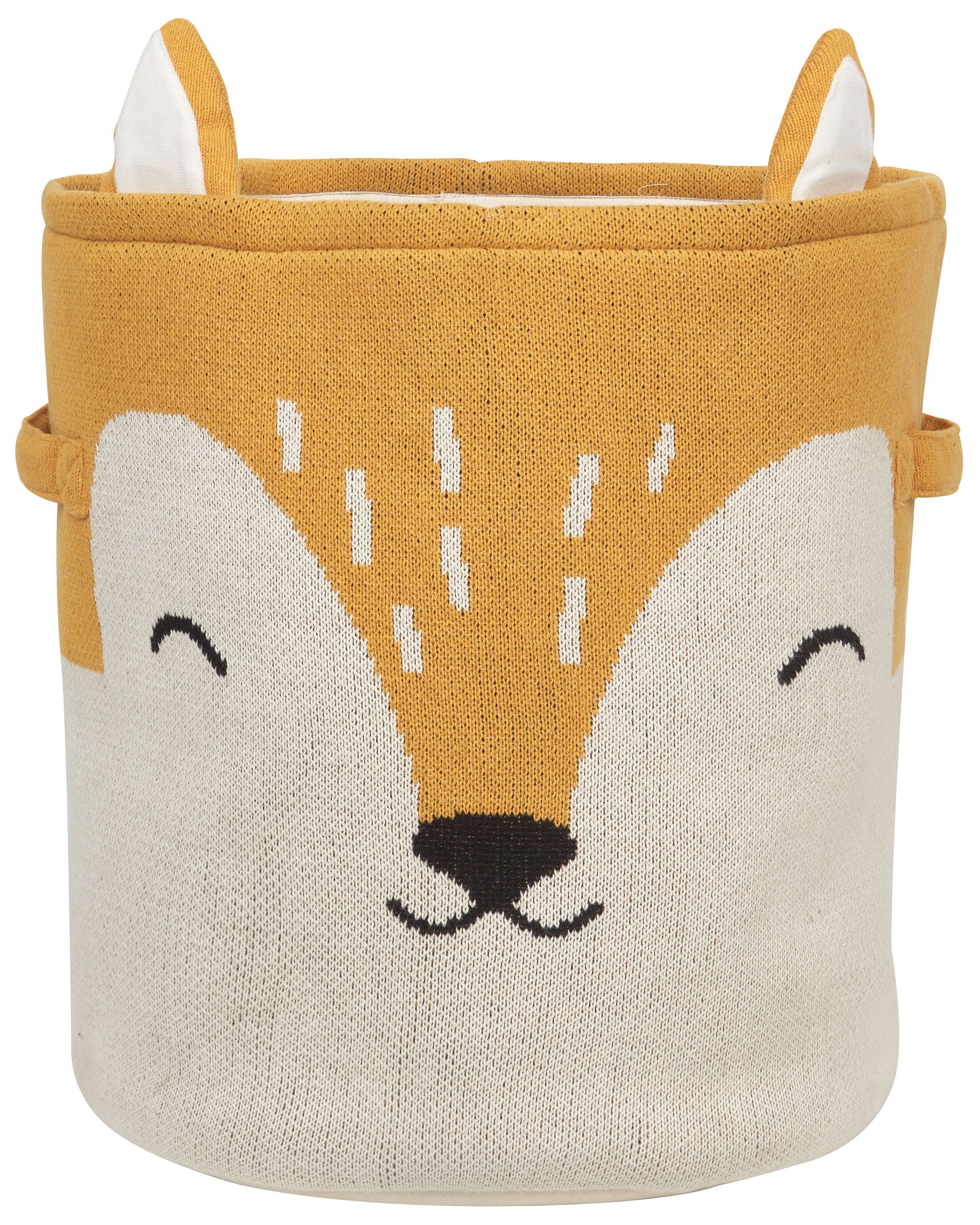 Cotton Fox Basket Beige and Orange HARRORI - Gemini Interiors