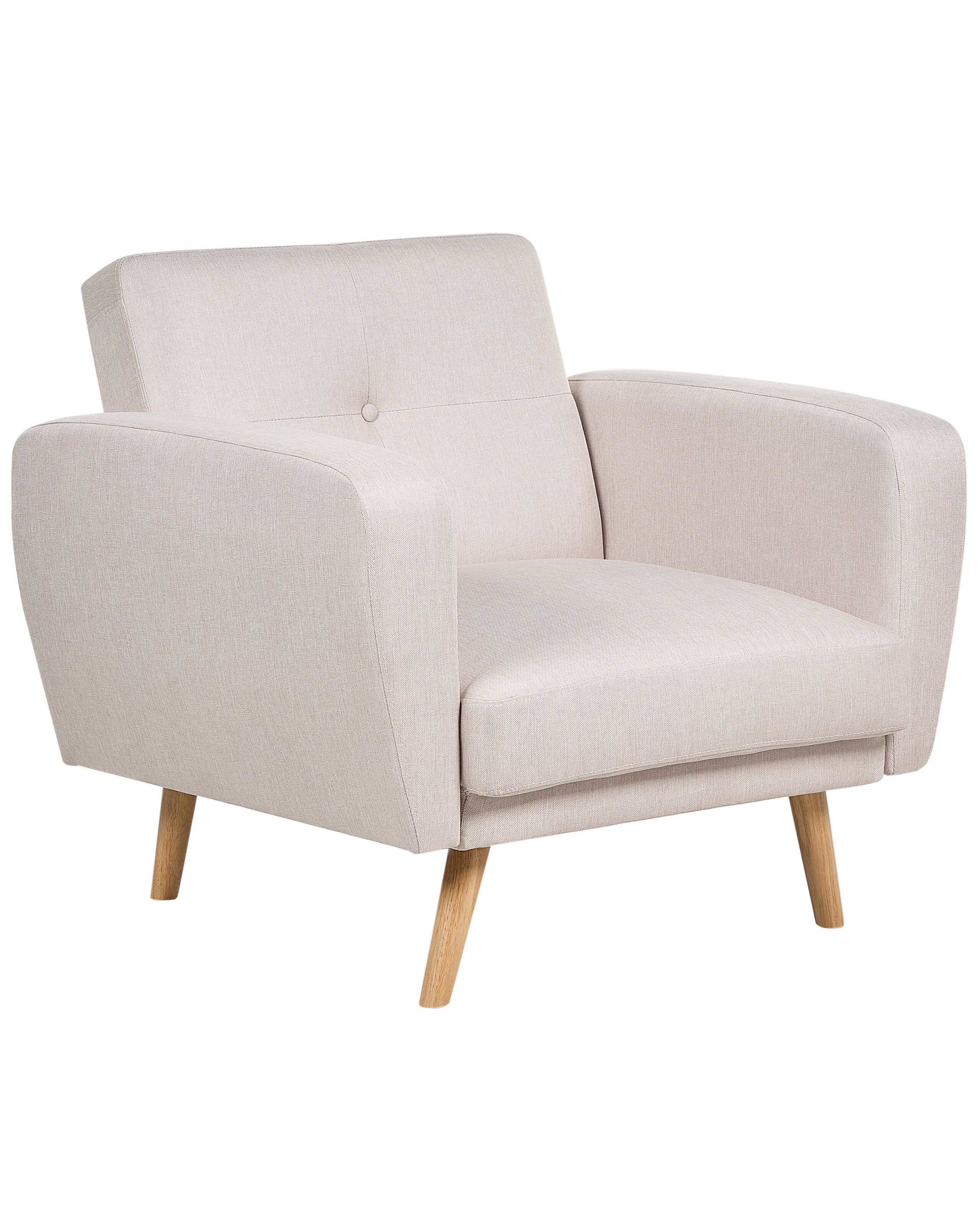 Fabric Armchair Beige FLORLI - Gemini Interiors