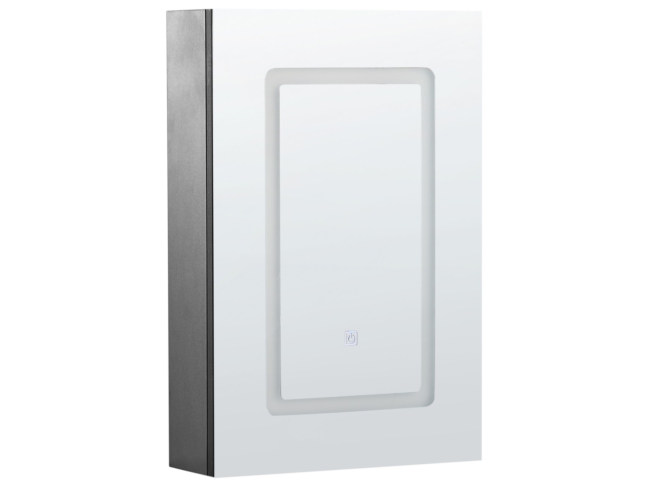 Bathroom Wall Mounted Mirror Cabinet with LED 40 x 60 cm Black CONDOR - Gemini Interiors