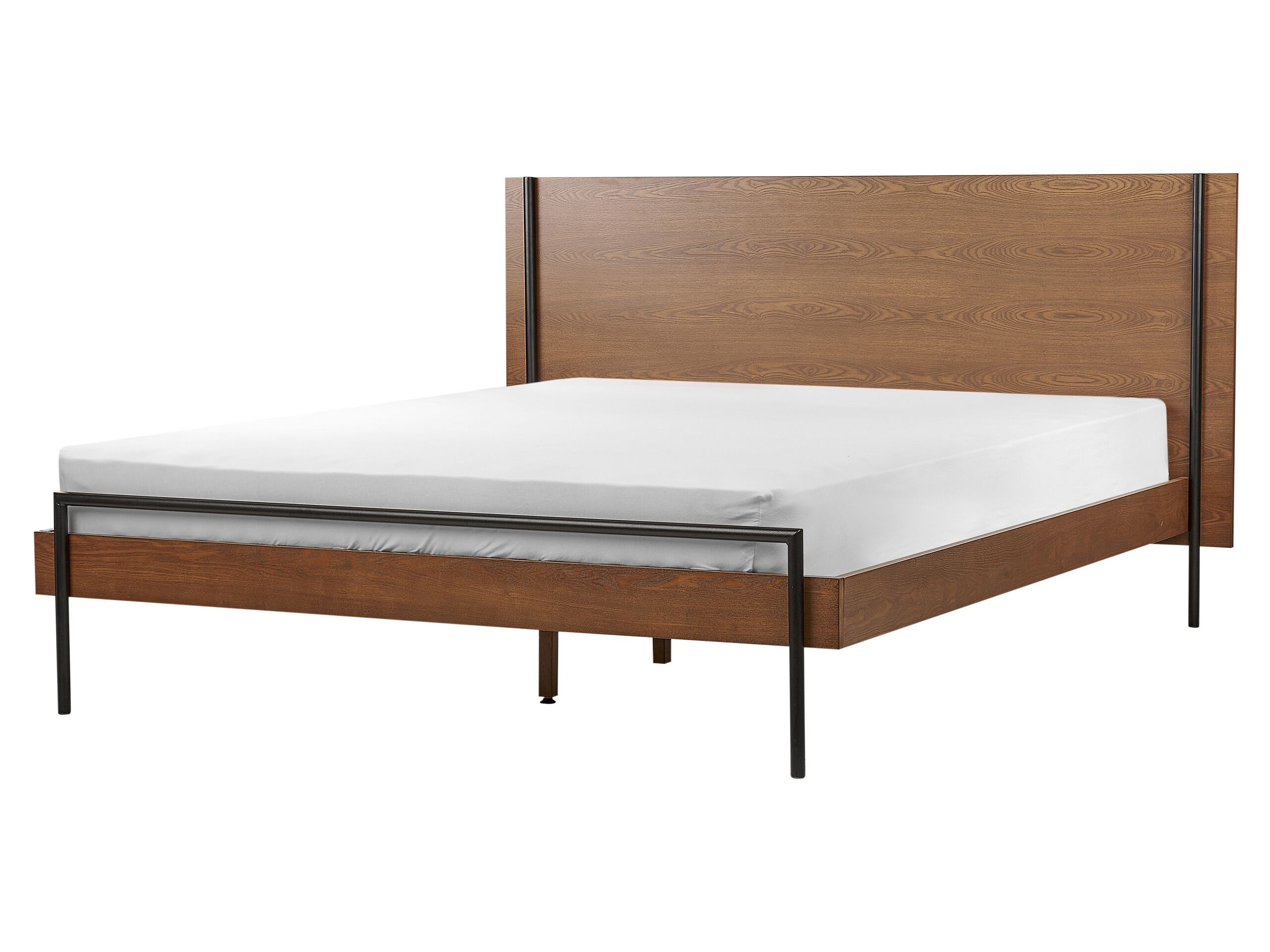 EU King Size Bed Dark Wood LIBERMONT - Gemini Interiors