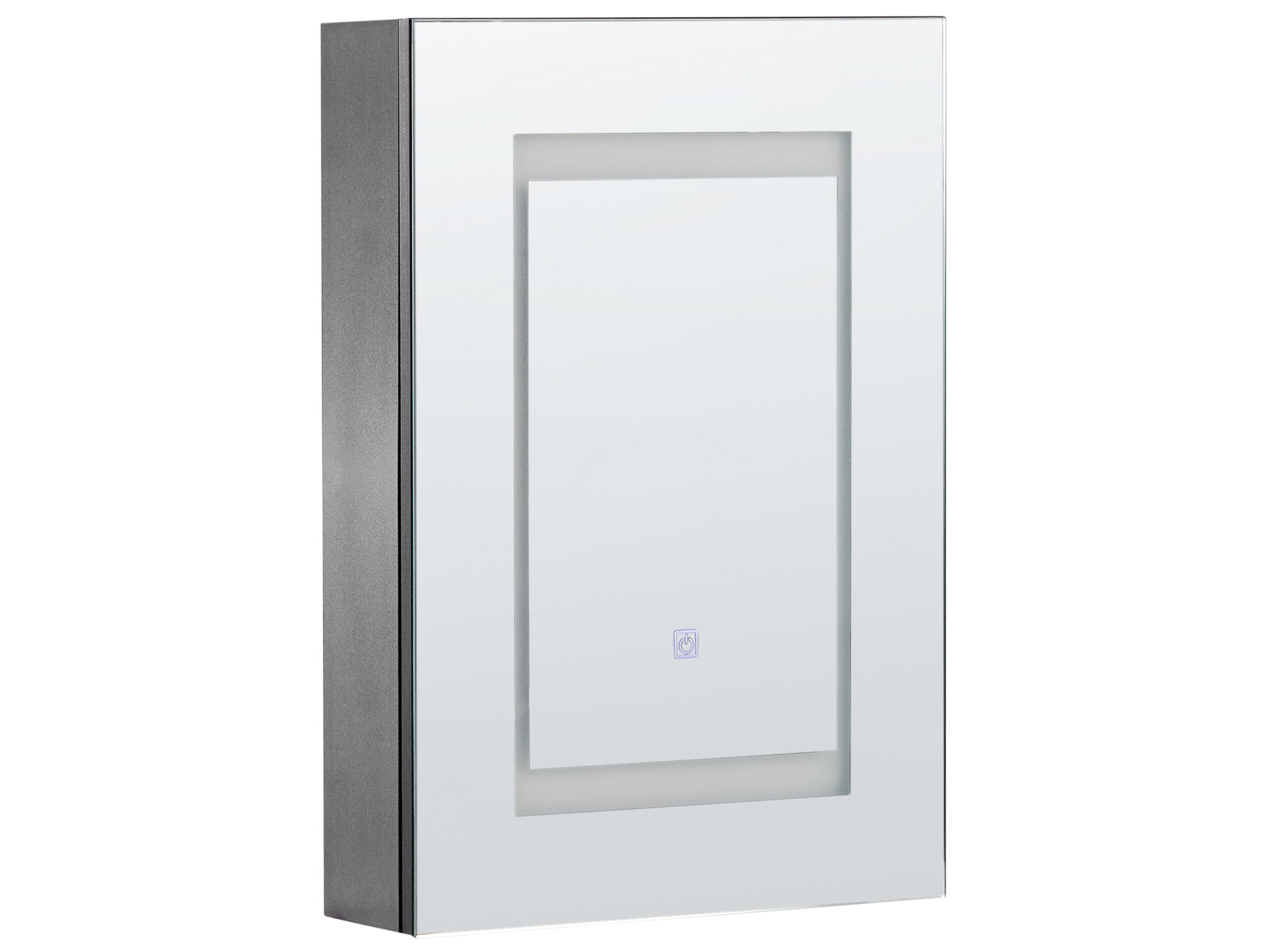 Bathroom Wall Mounted Mirror Cabinet with LED 40 x 60 cm Black MALASPINA - Gemini Interiors