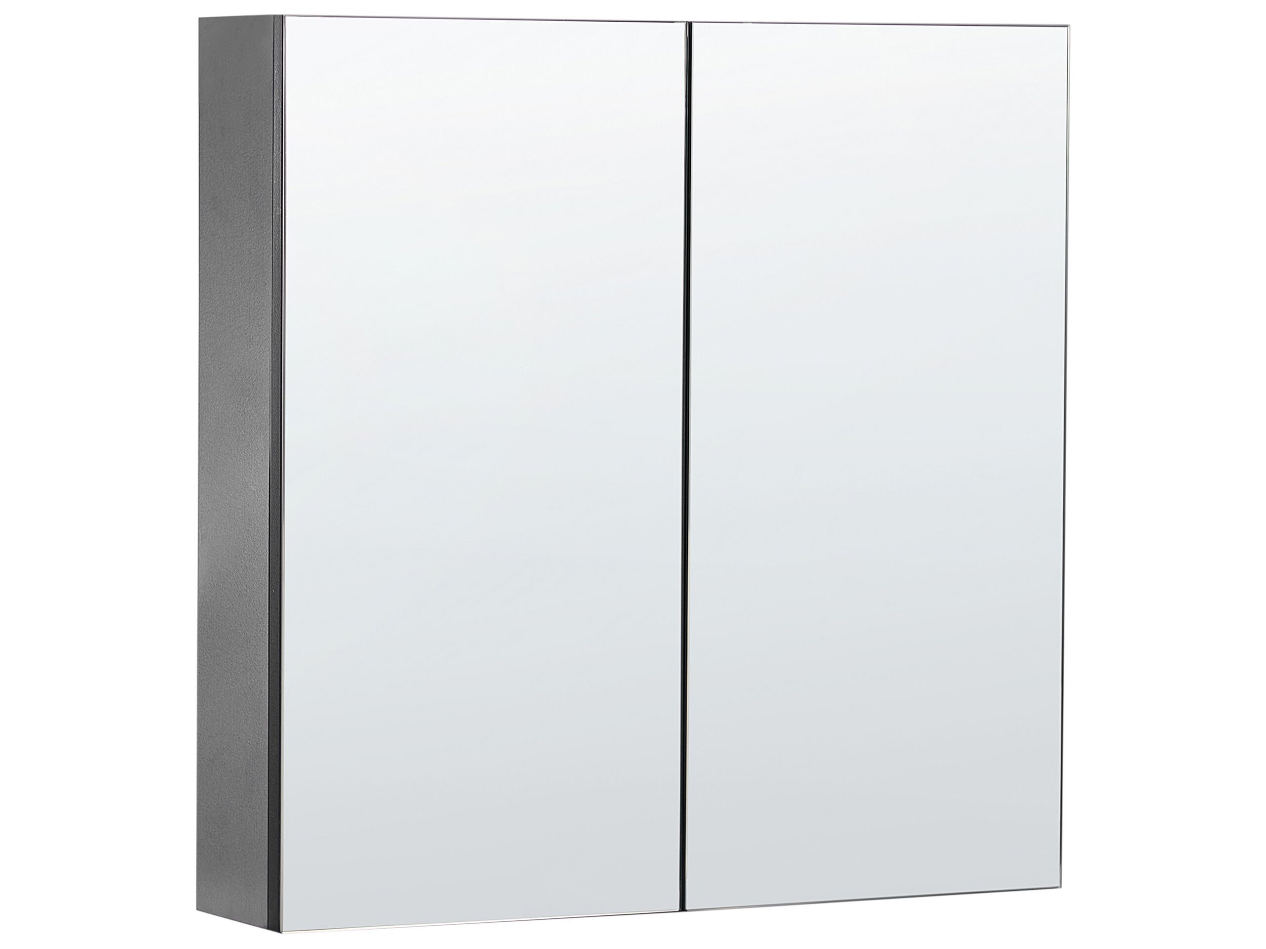 Bathroom Wall Mounted Mirror Cabinet 60 x 60 cm Black NAVARRA - Gemini Interiors