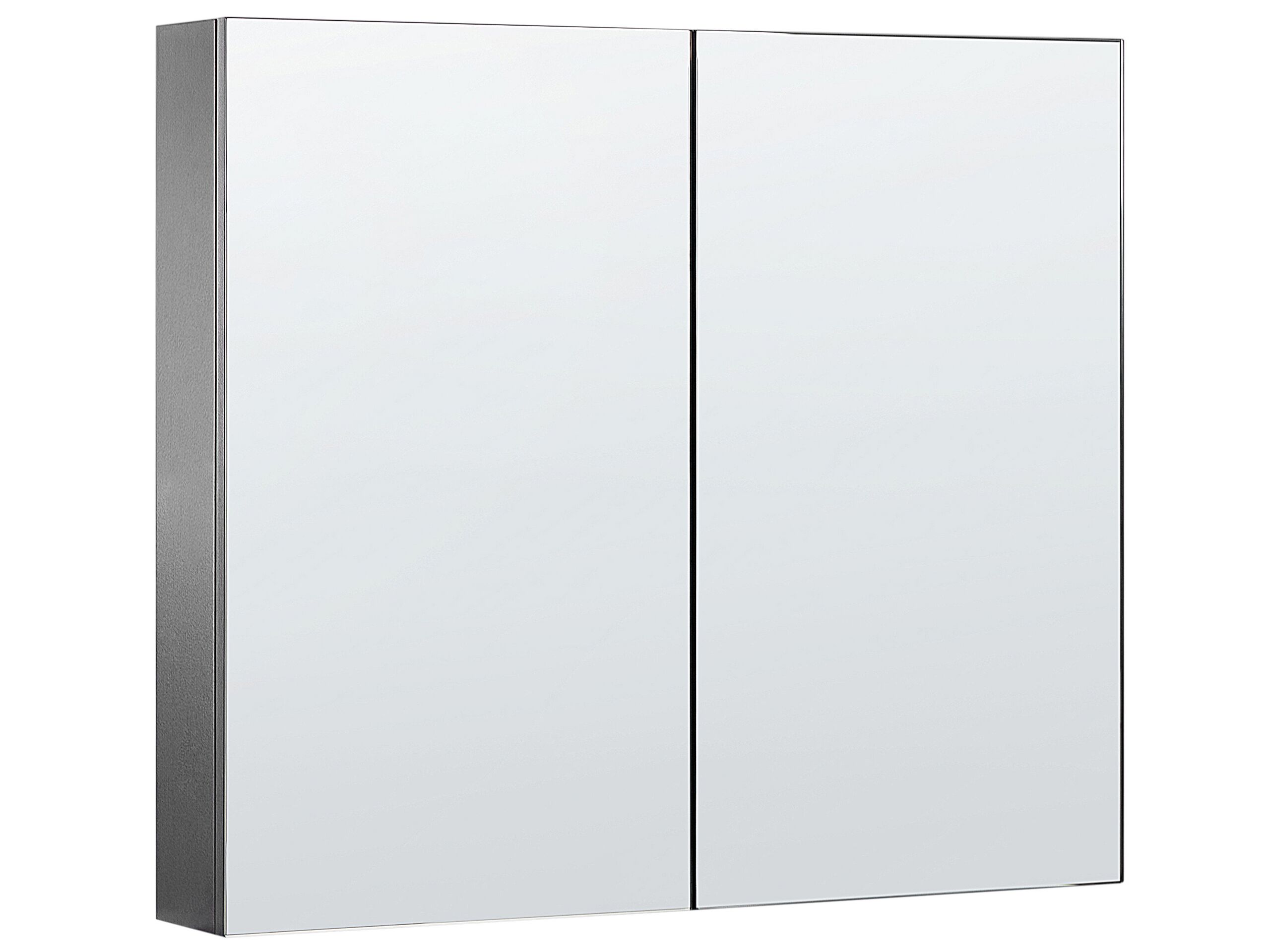 Bathroom Wall Mounted Mirror Cabinet 80 x 70 cm Black NAVARRA - Gemini Interiors