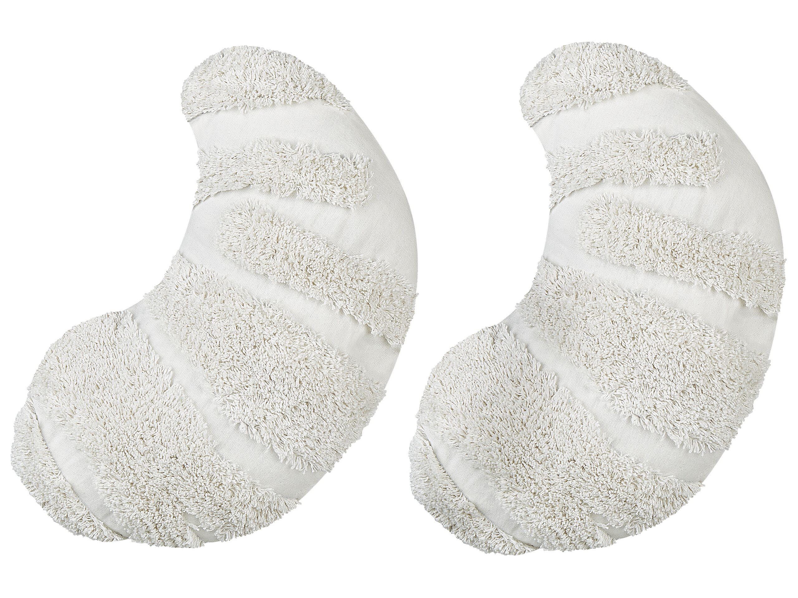 Set of 2 Cotton Kids Croissant Cushions 40x25cm White - Gemini Interiors