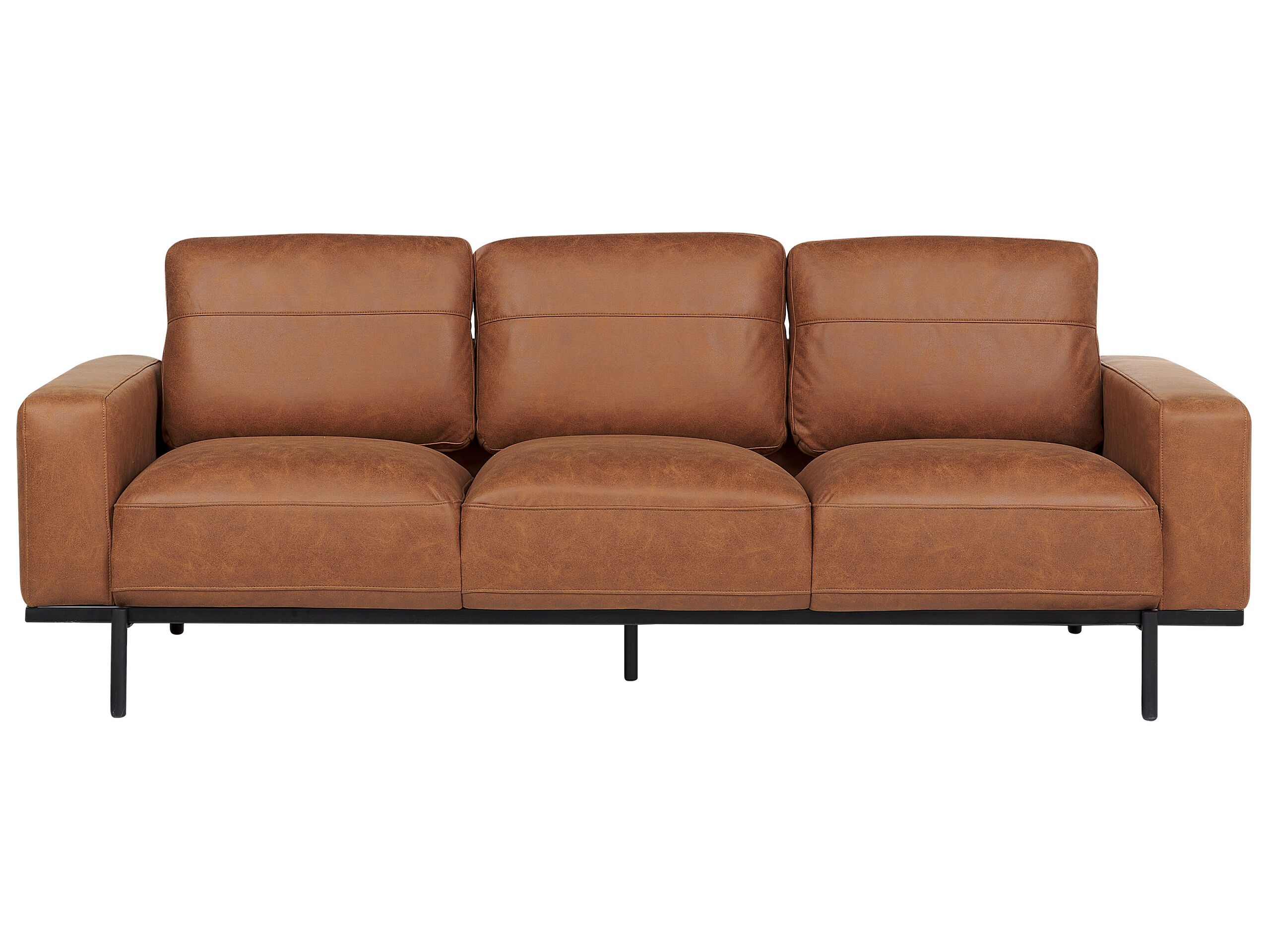 3 Seater Fabric Sofa Brown SOVIK - Gemini Interiors