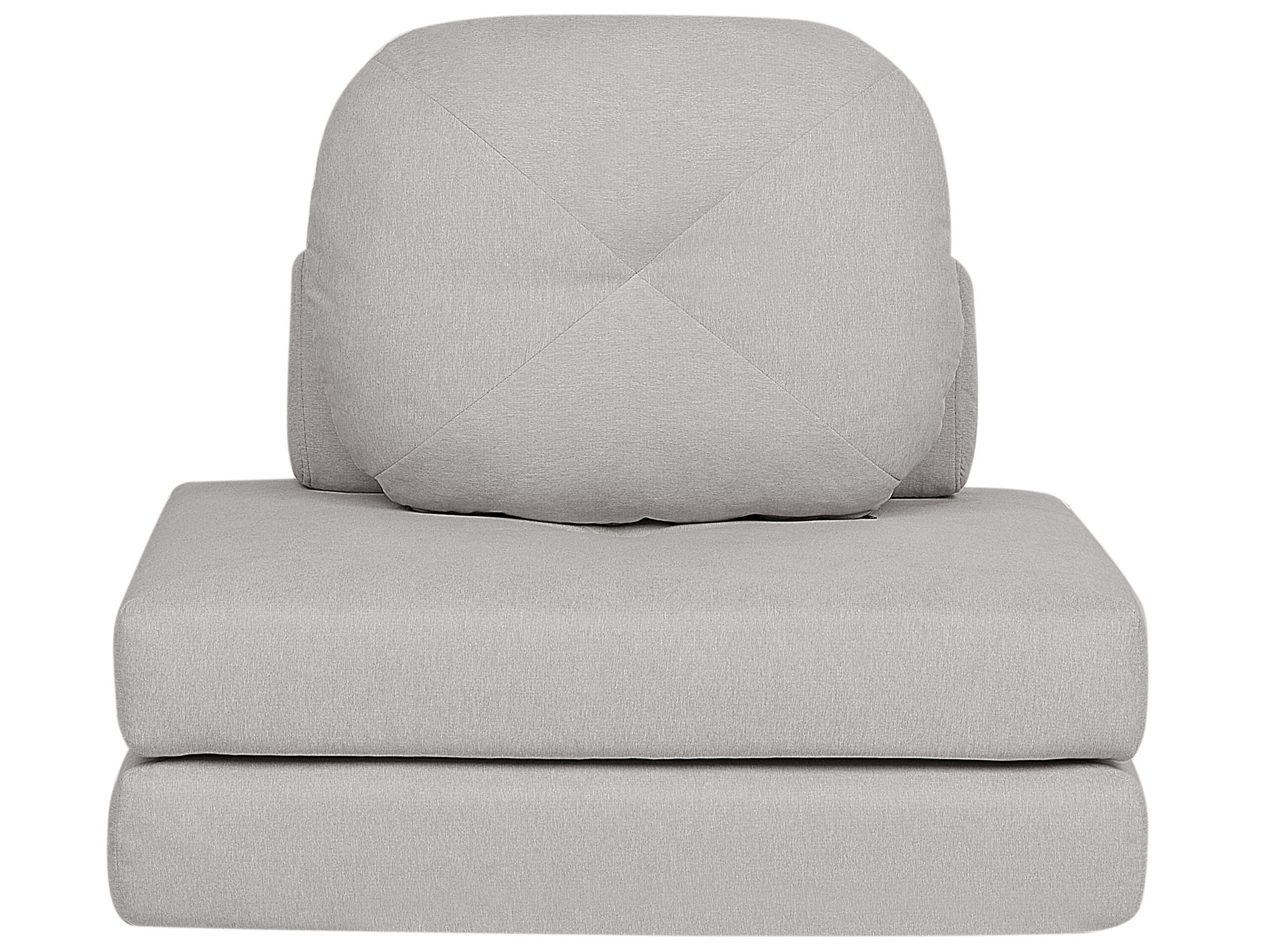 Fabric Single Sofa Bed Light Grey OLDEN - Gemini Interiors