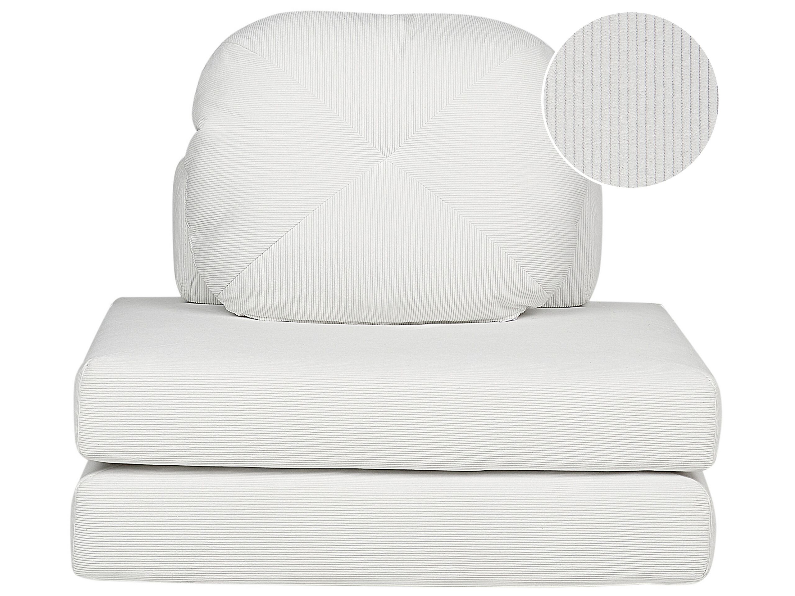 Jumbo Cord Single Sofa Bed White OLDEN - Gemini Interiors
