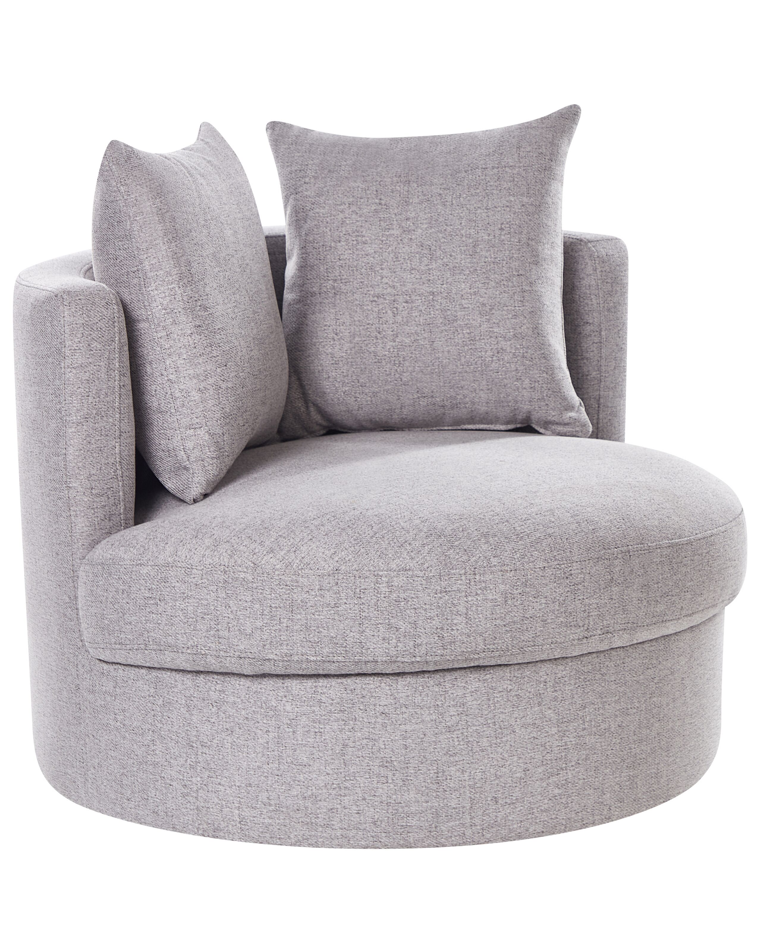 Swivel Fabric Armchair Grey DALBY - Gemini Interiors
