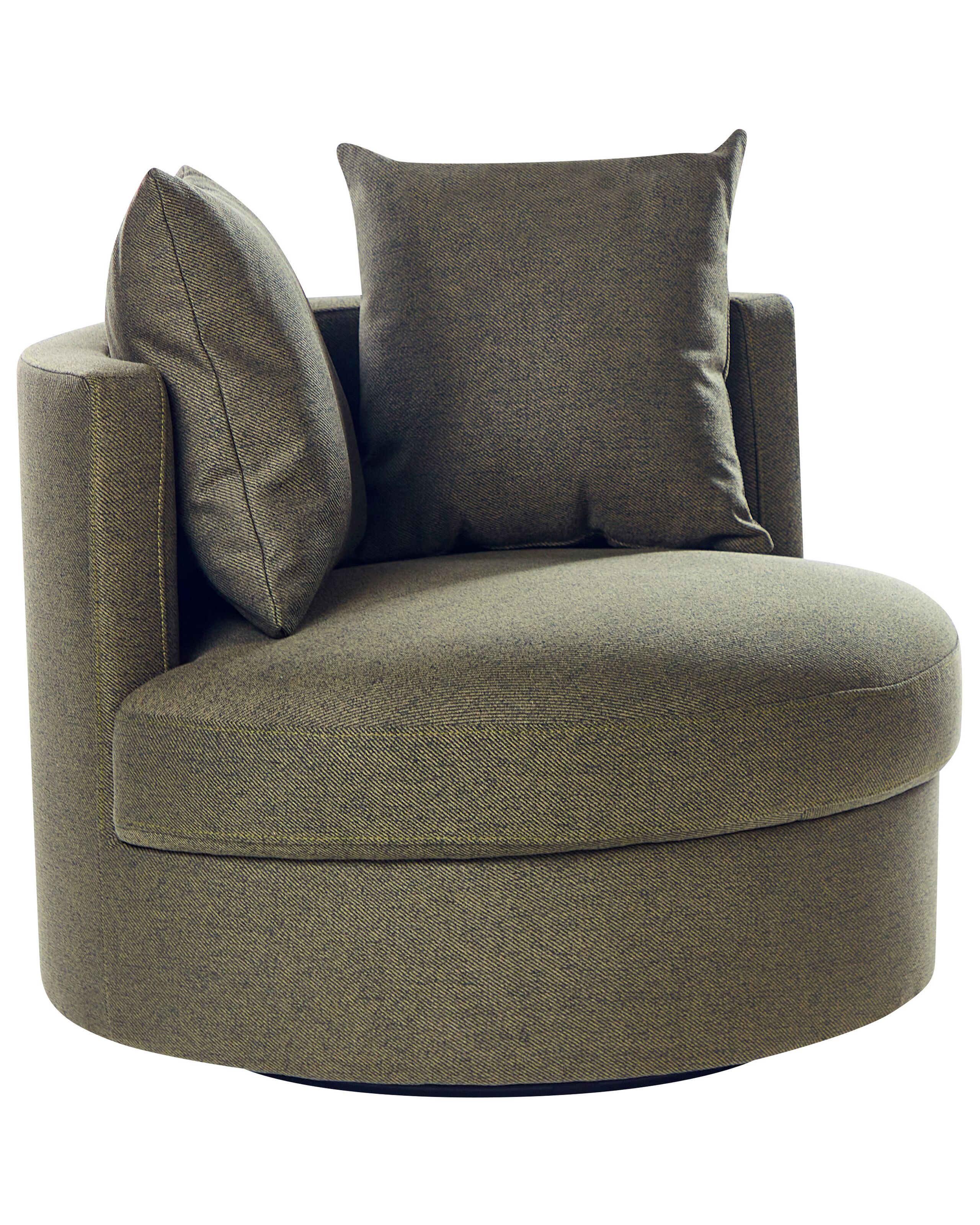 Swivel Fabric Armchair Green DALBY - Gemini Interiors