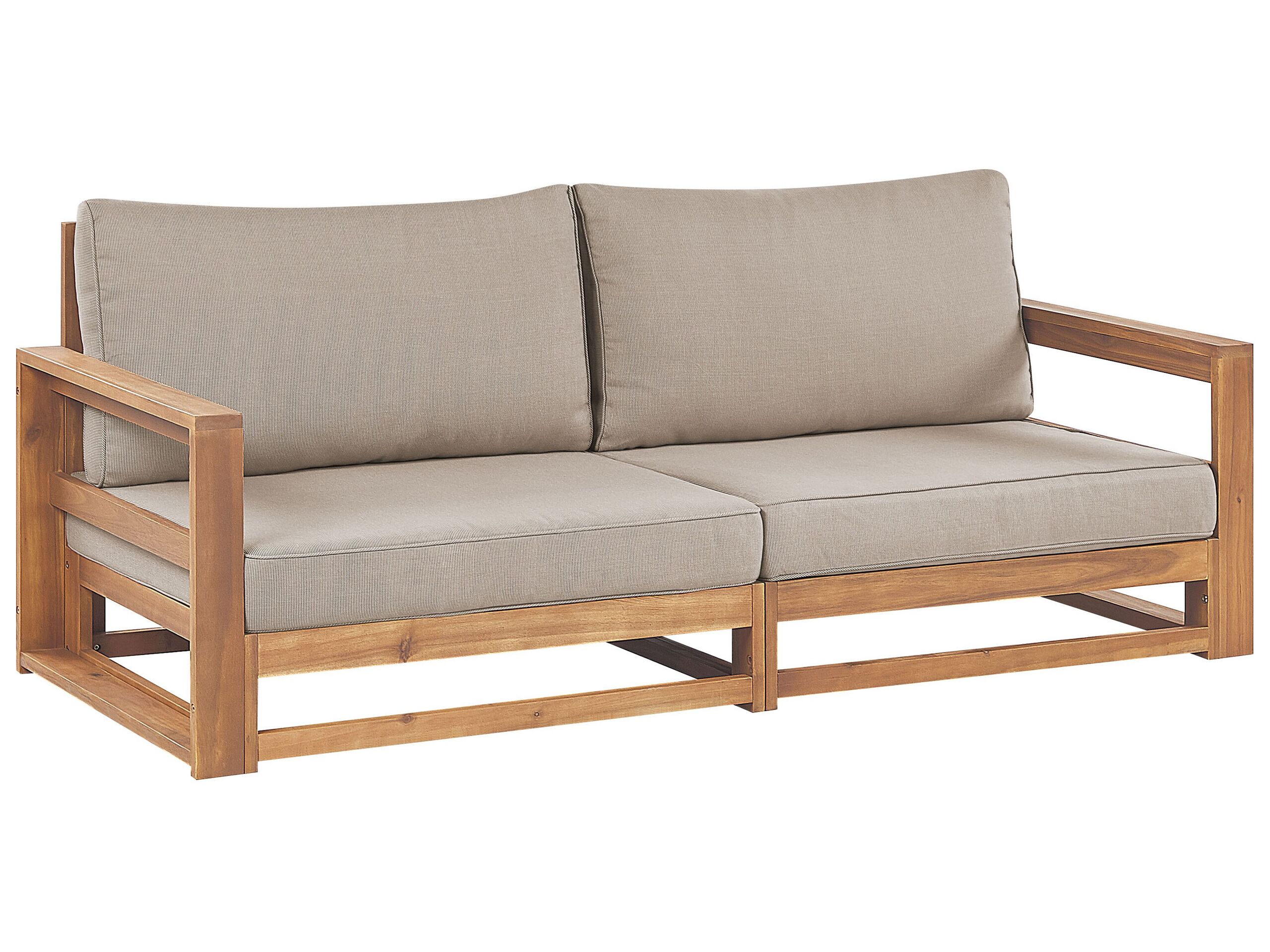 2 Seater Certified Acacia Wood Garden Sofa Light TIMOR II - Gemini Interiors