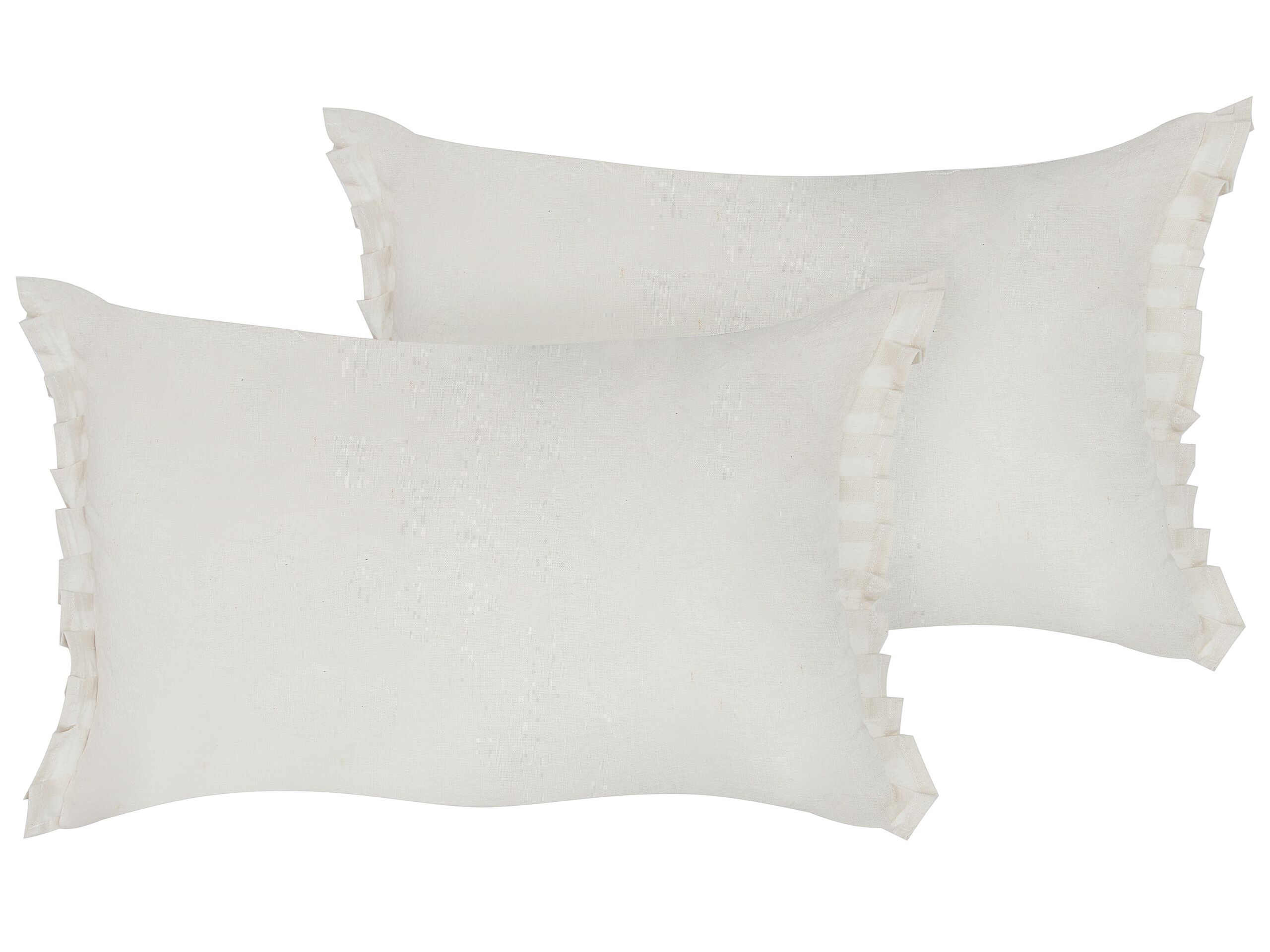 Set of 2 Linen Cushions 30x45cm Off - White - Gemini Interiors
