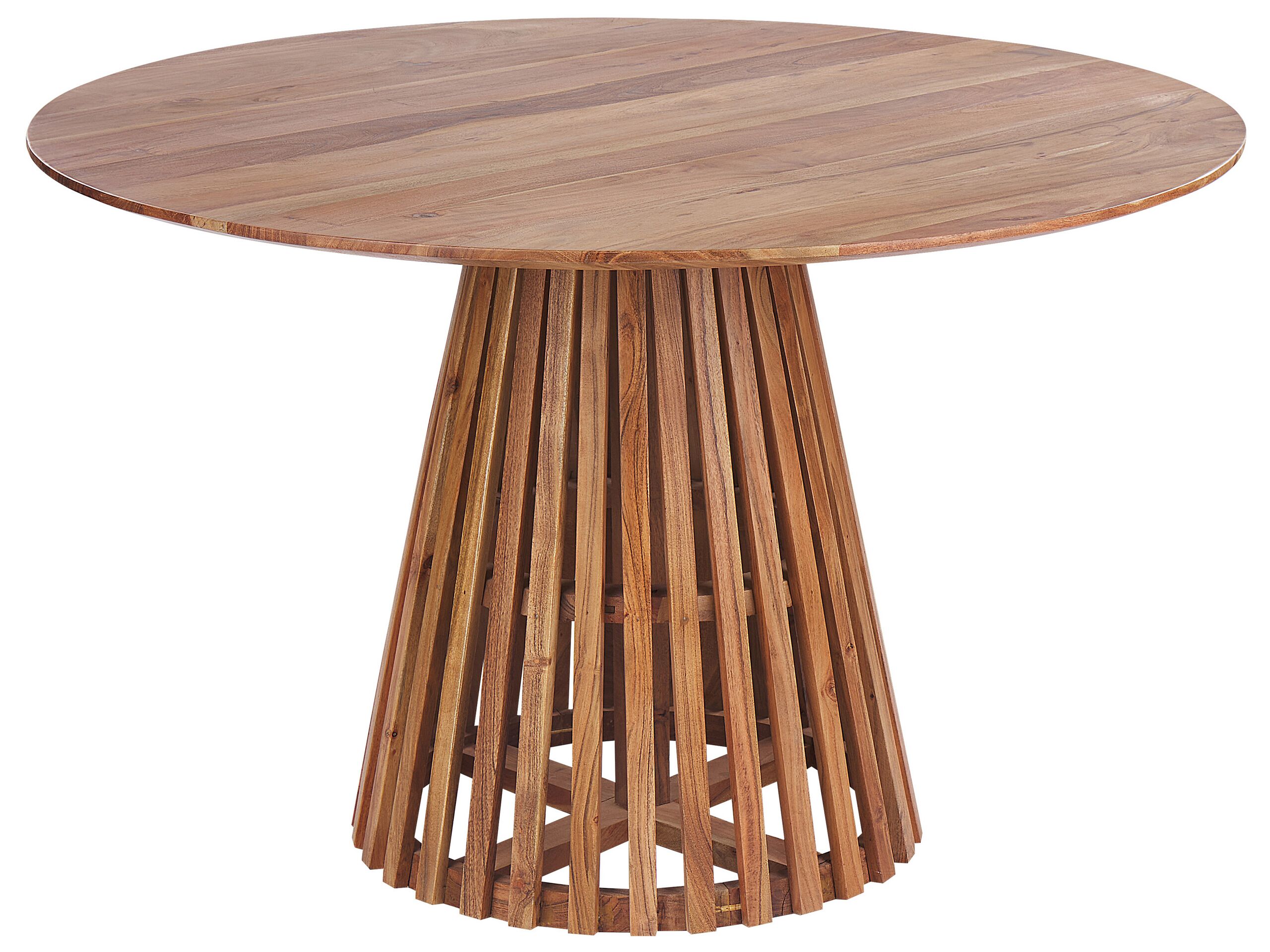 Round Acacia Wood Dining Table âŒ€ 120 cm Dark MESILLA - Gemini Interiors