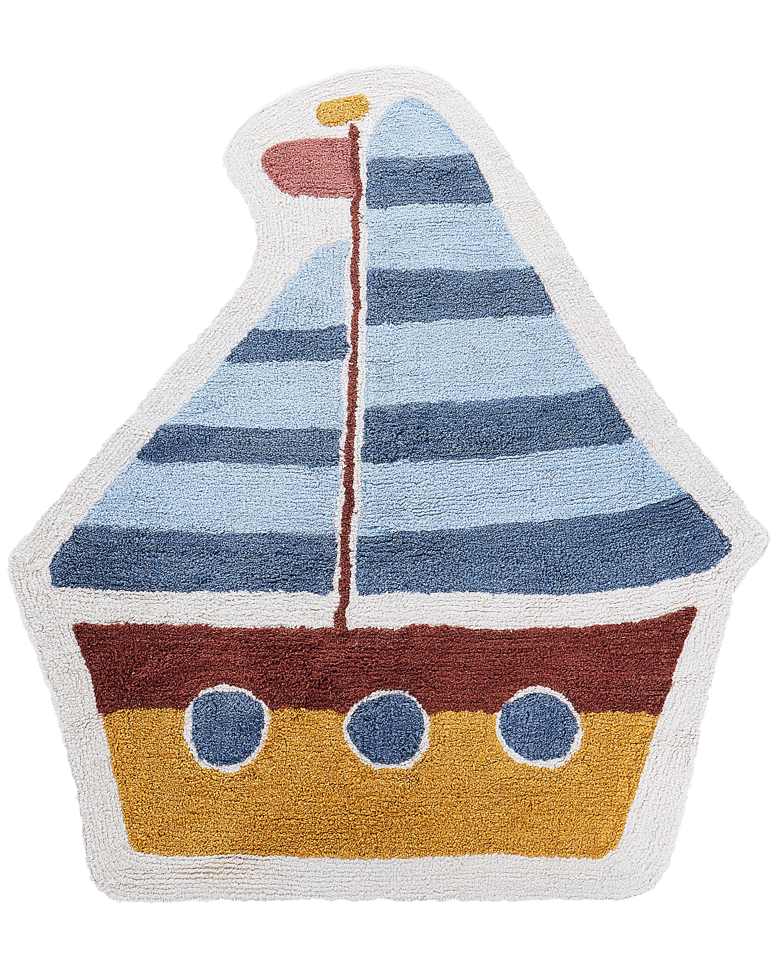 Cotton Kids Rug Ship 105x120cm Multicolour - Gemini Interiors