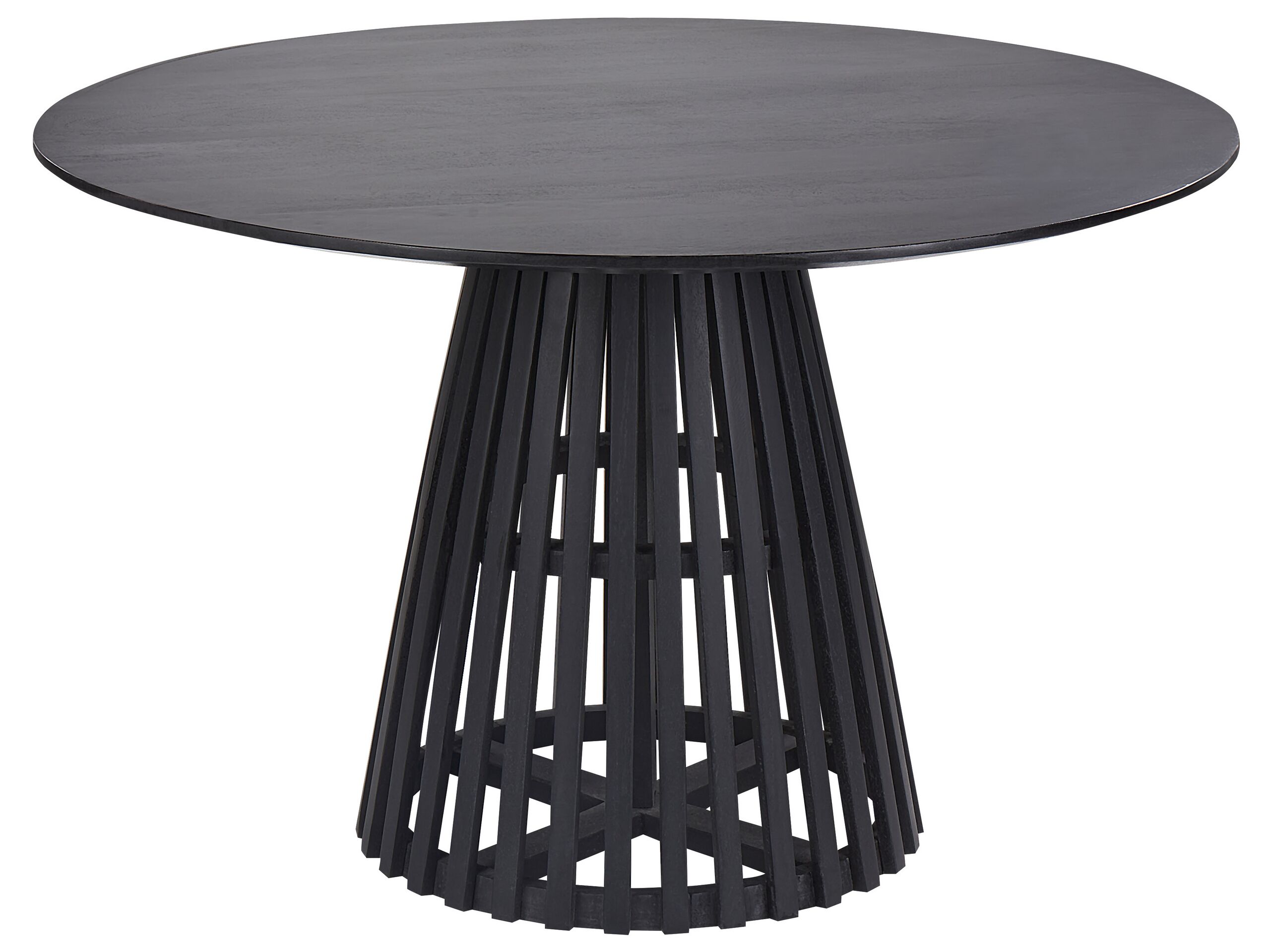 Round Acacia Wood Dining Table âŒ€ 120 cm Black MESILLA - Gemini Interiors