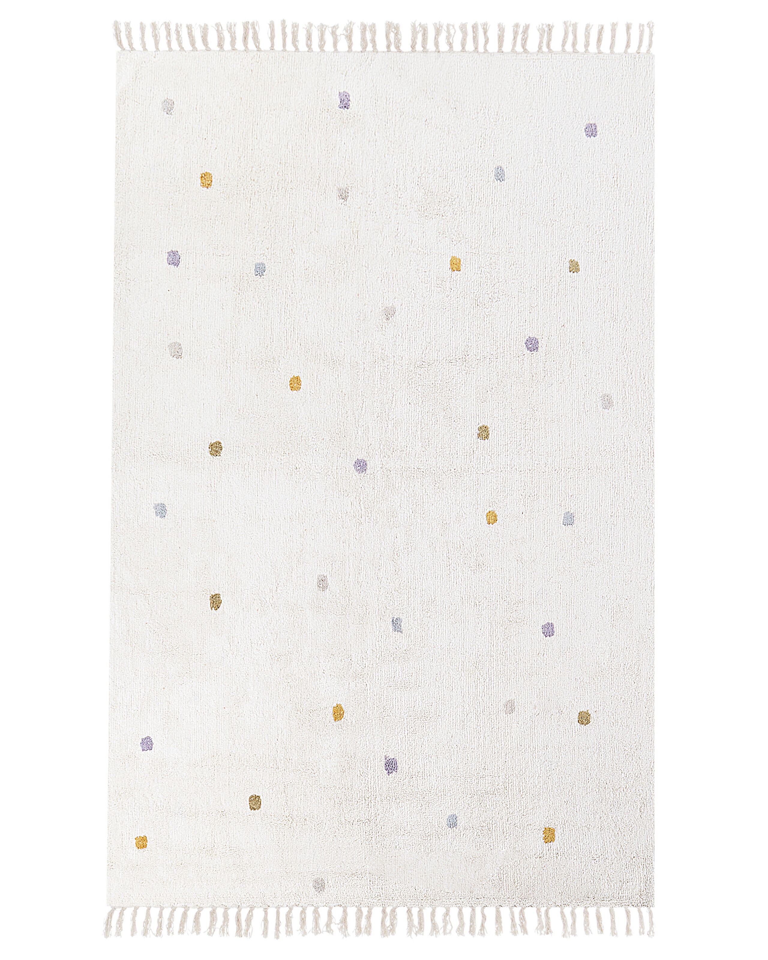 Cotton Area Rug Dotted 140x200cm Off - White - Gemini Interiors