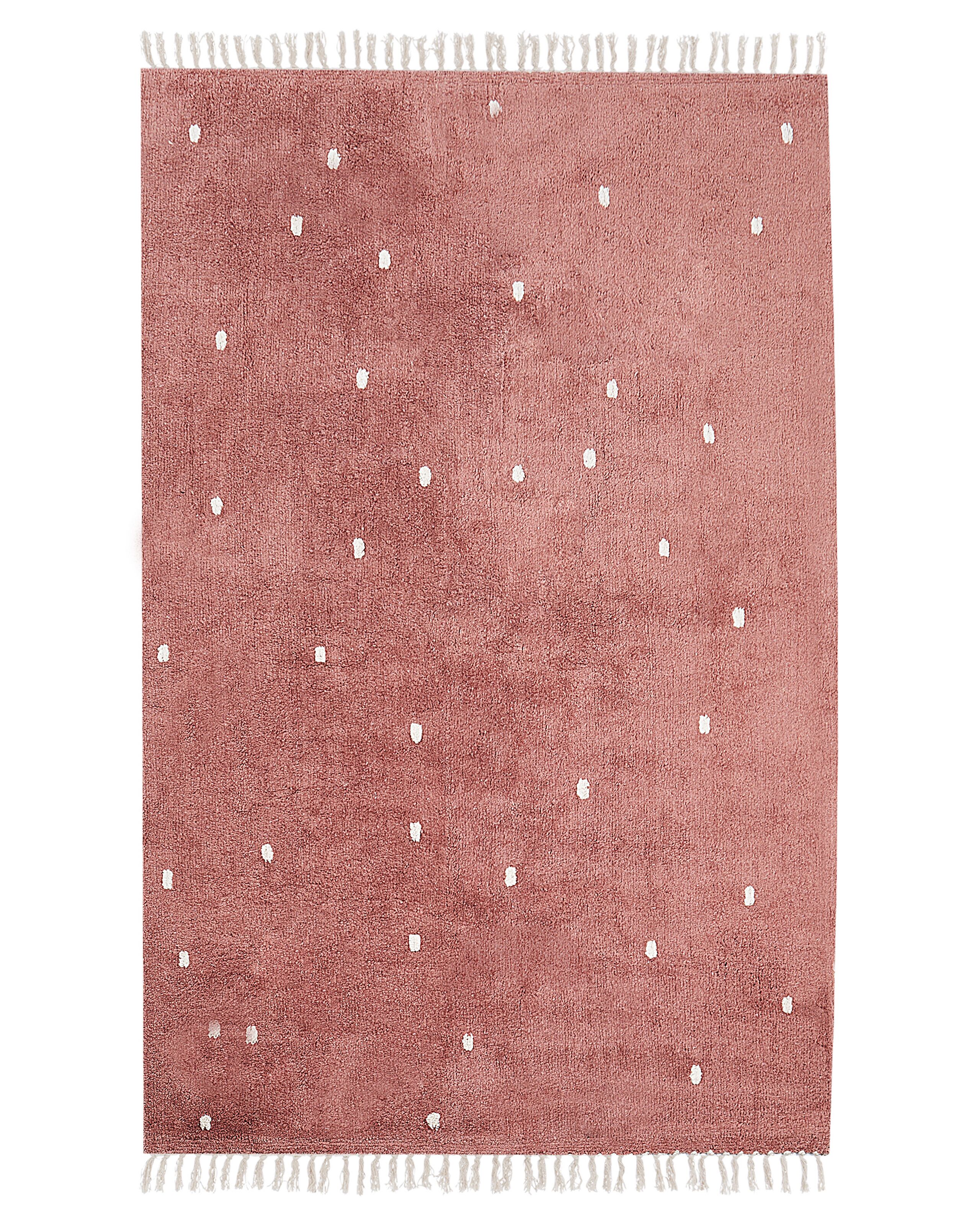 Cotton Area Rug Dotted 140x200cm Light Red - Gemini Interiors