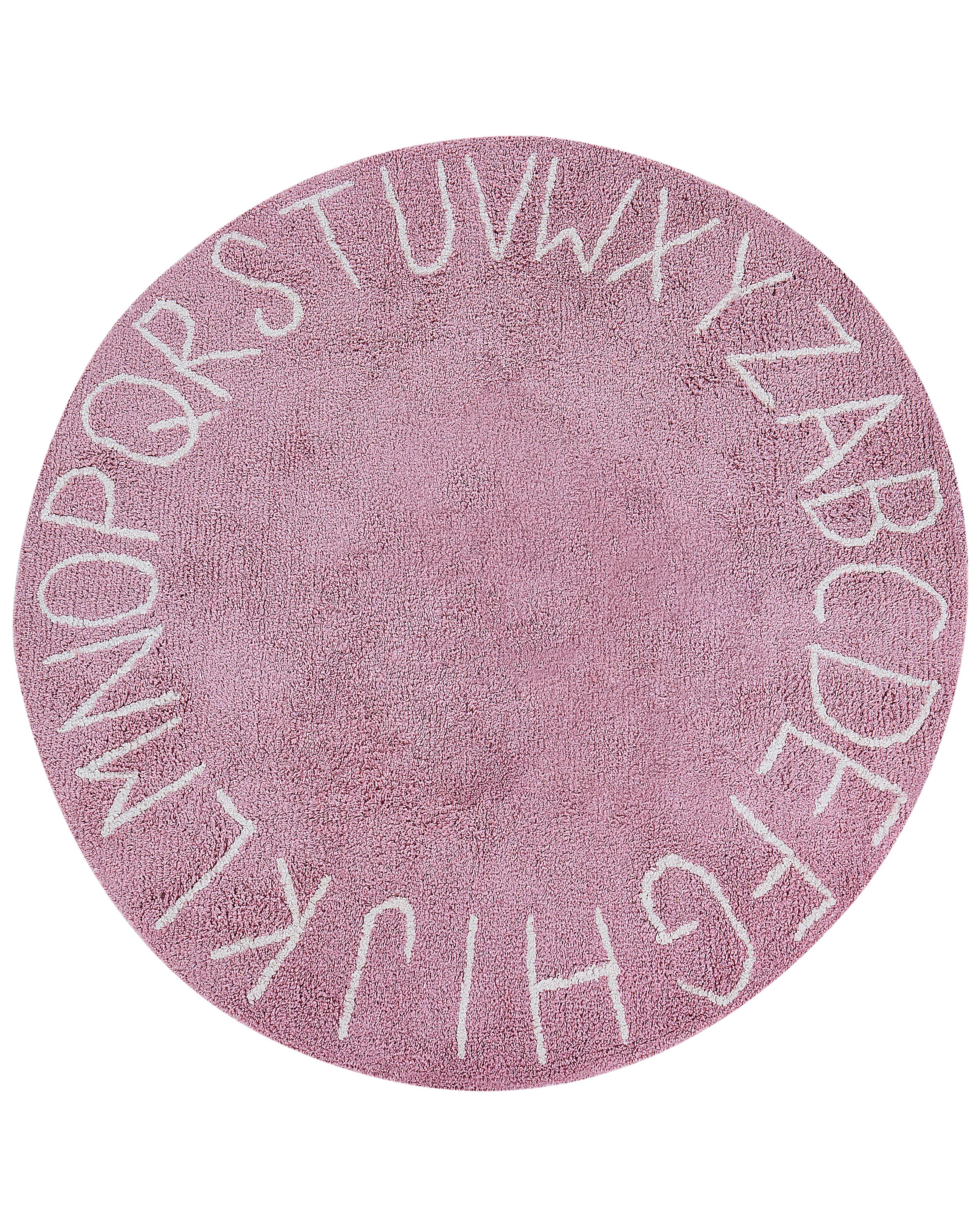 Round Cotton Kids Area Rug 120cm Pink - Gemini Interiors
