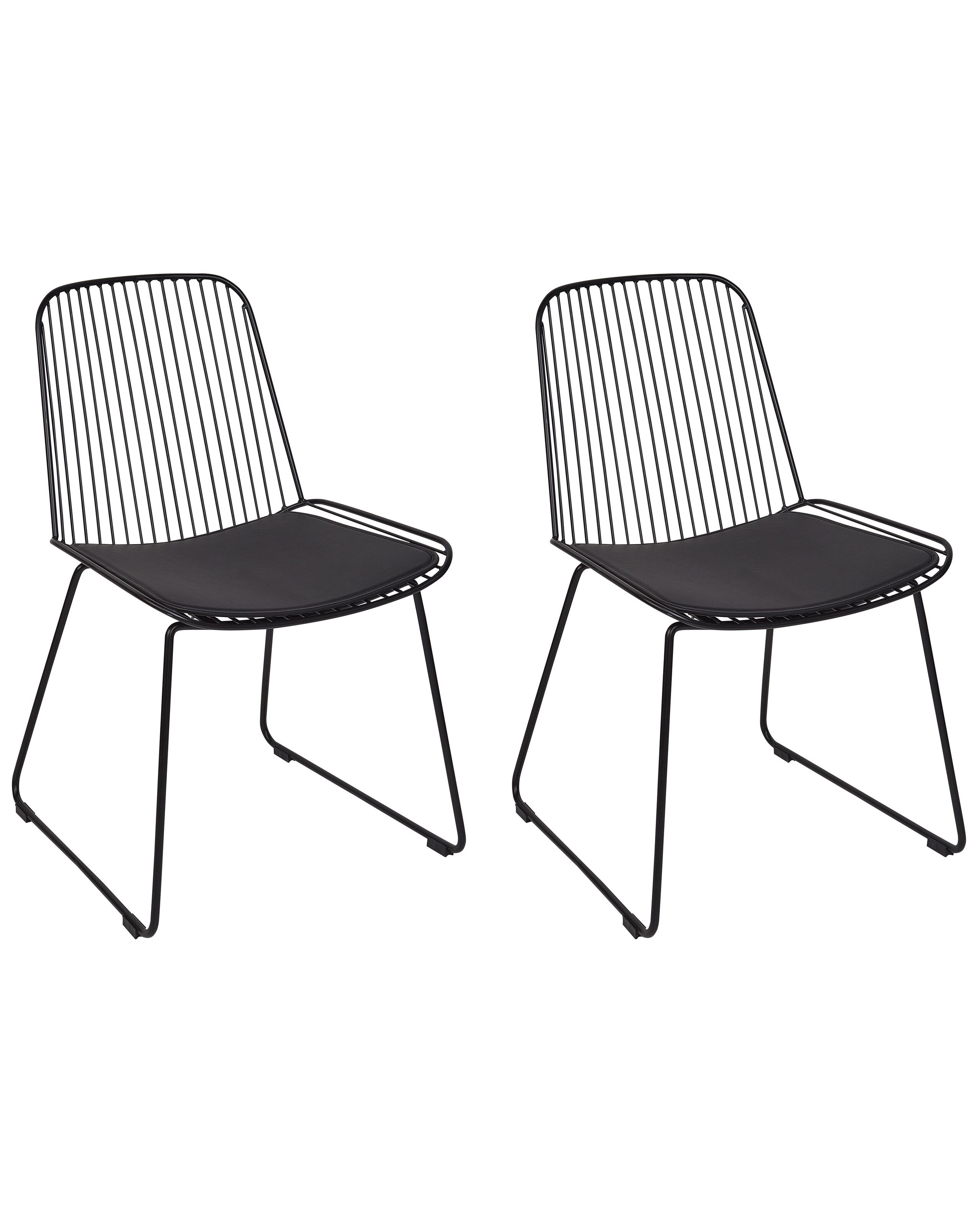 Set of 2 Metal Accent Chairs Black PENSACOLA - Gemini Interiors