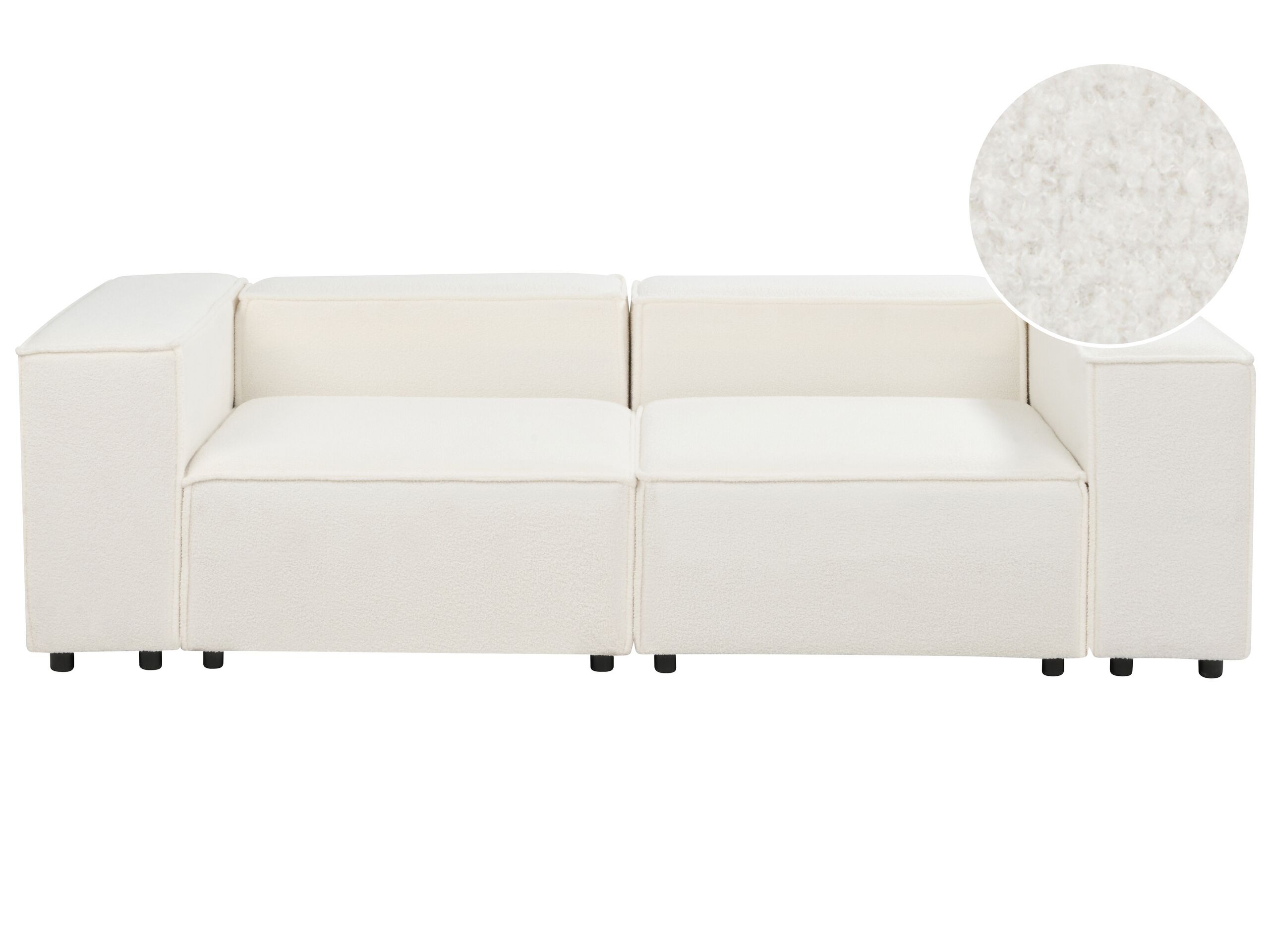2 Seater Modular Boucle Sofa White APRICA - Gemini Interiors