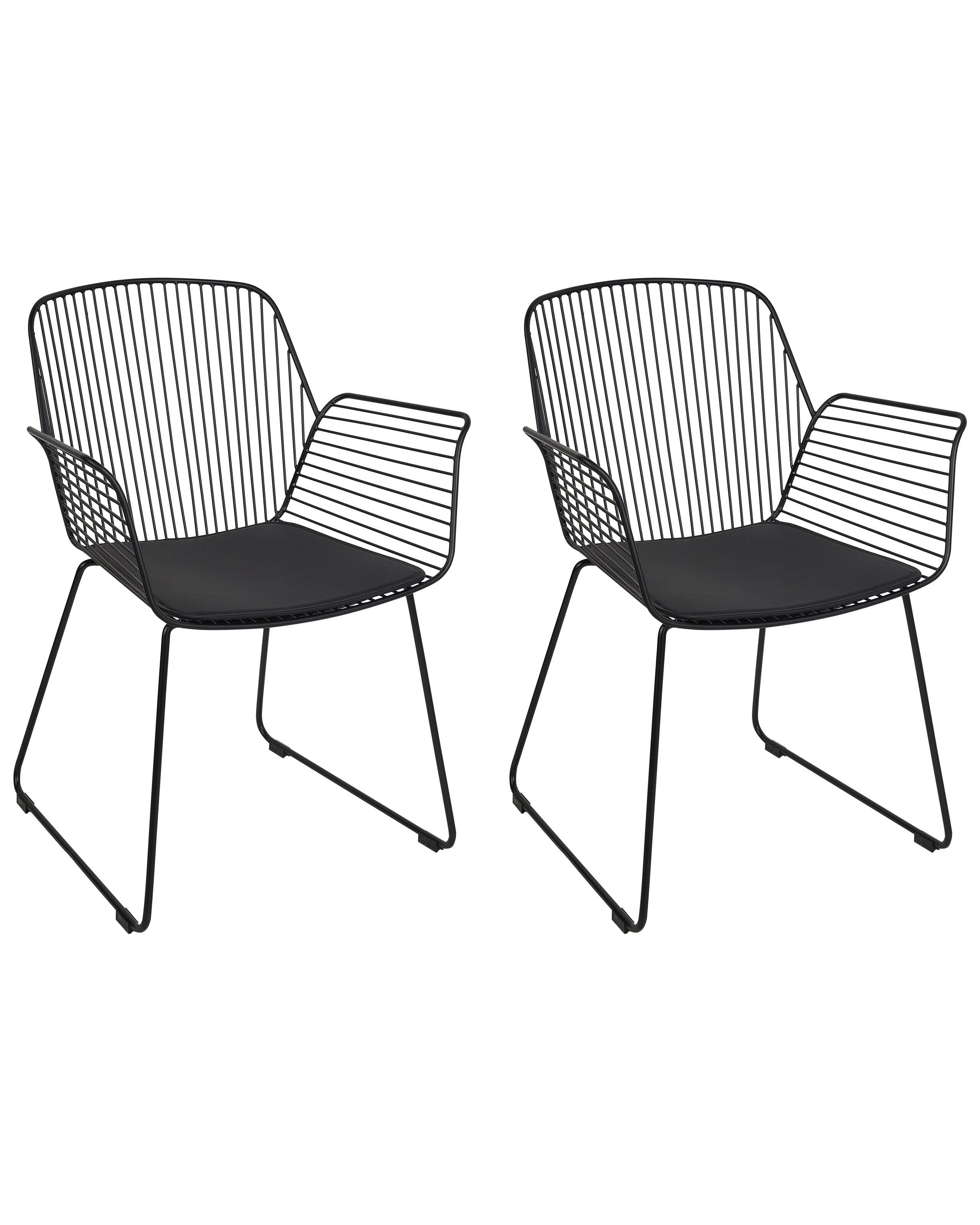 Set of 2 Metal Accent Chairs Black APPLETON - Gemini Interiors