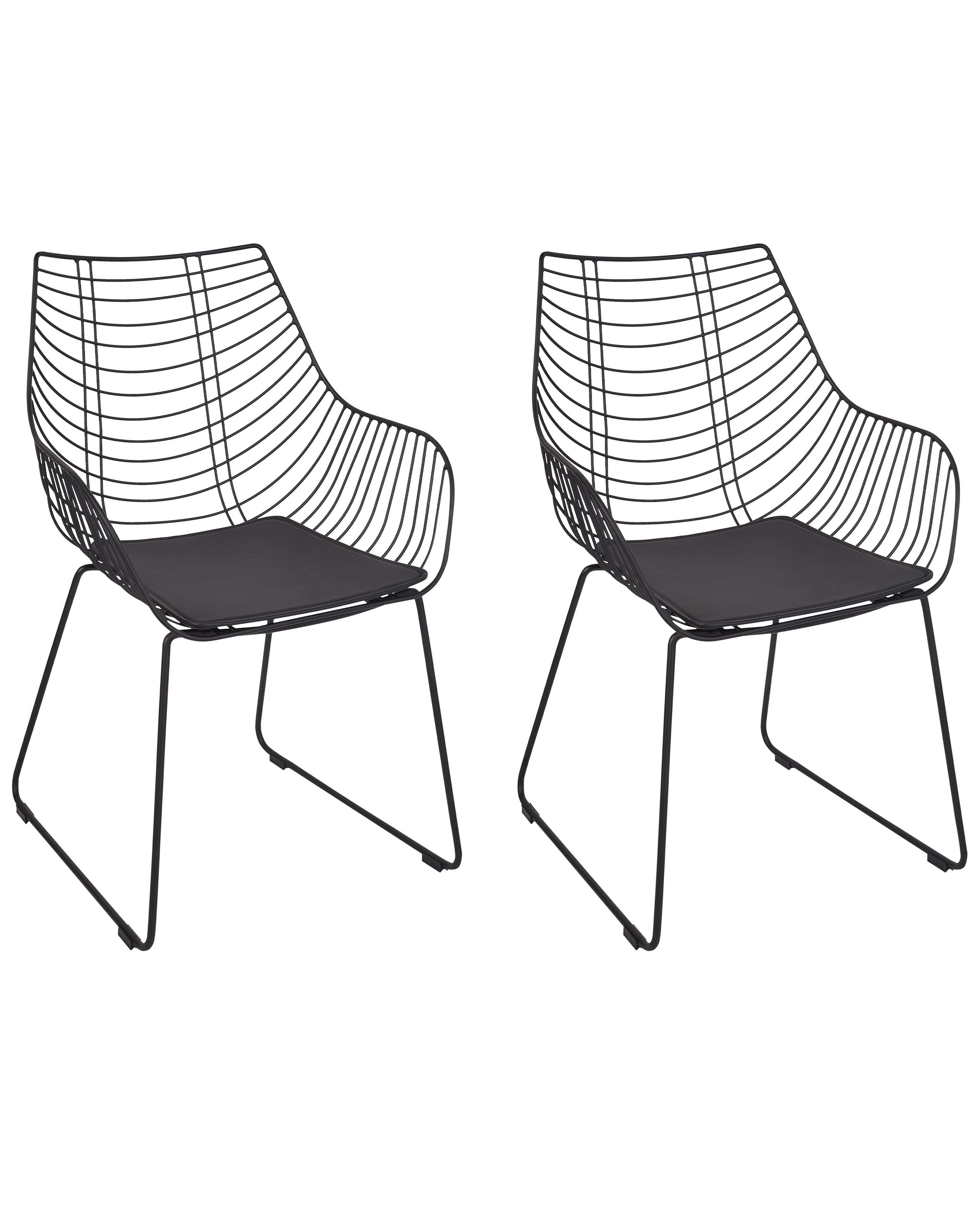 Set of 2 Metal Accent Chairs Black ANNAPOLIS - Gemini Interiors