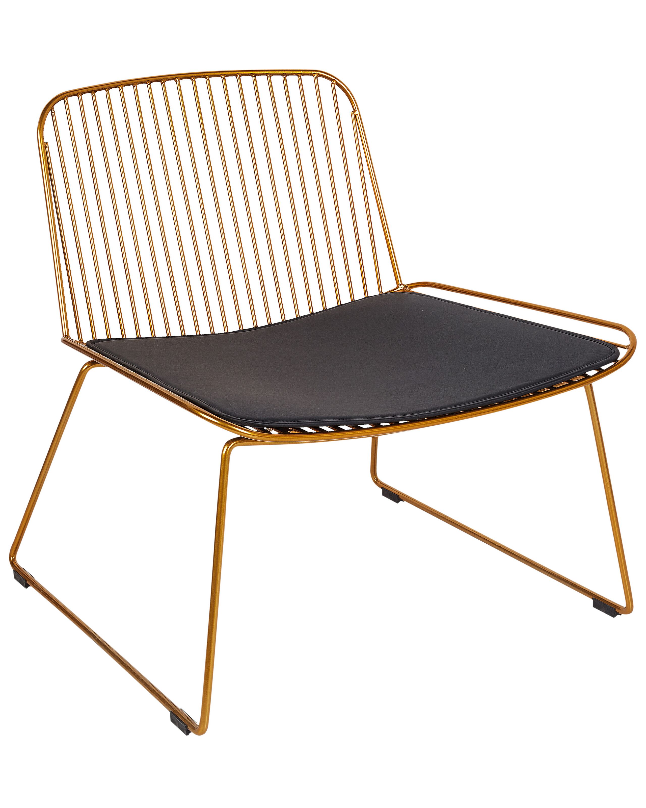 Metal Accent Chair Gold SNORUM - Gemini Interiors