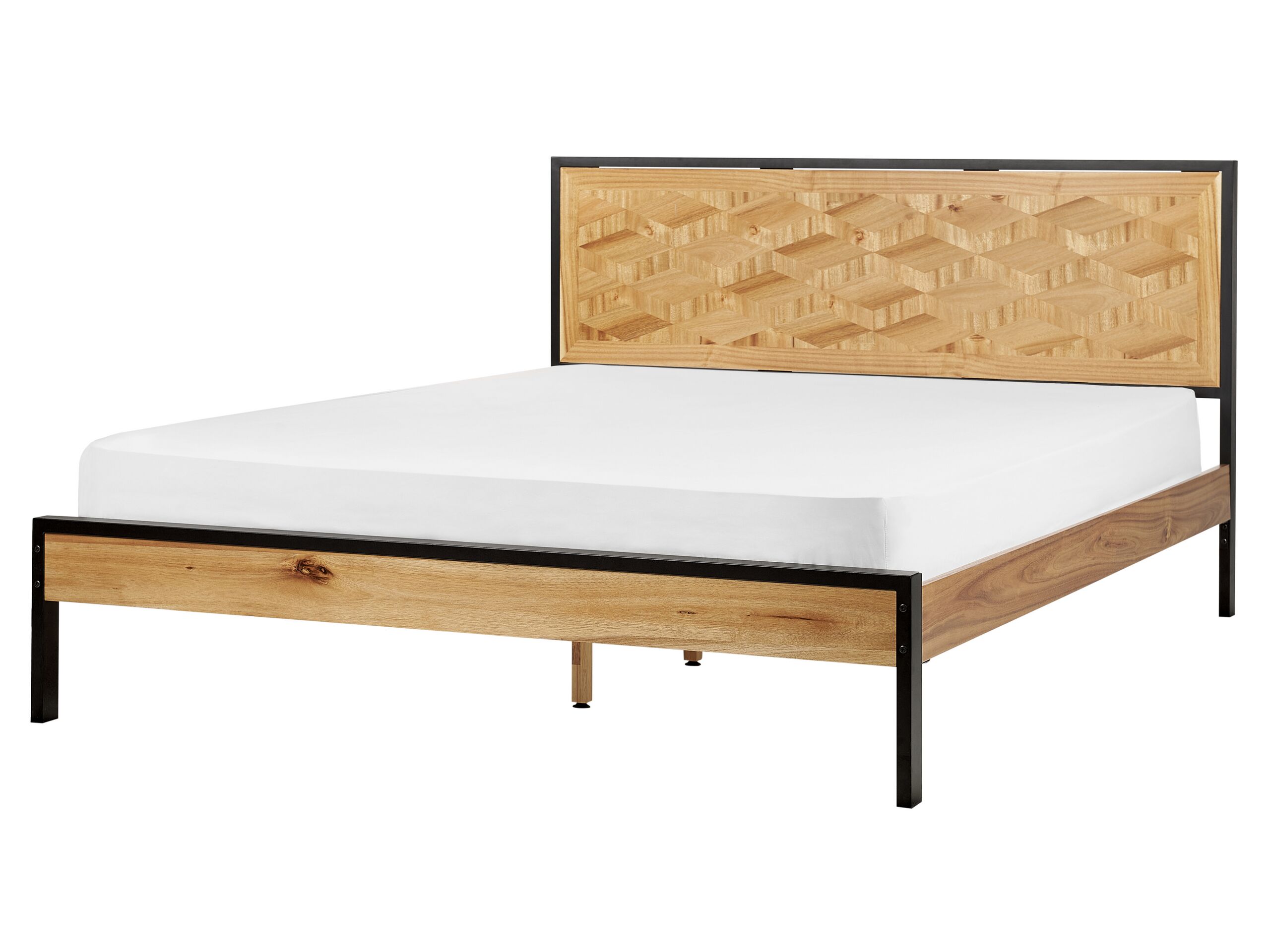 EU King Size Bed Light Wood ERVILLERS - Gemini Interiors