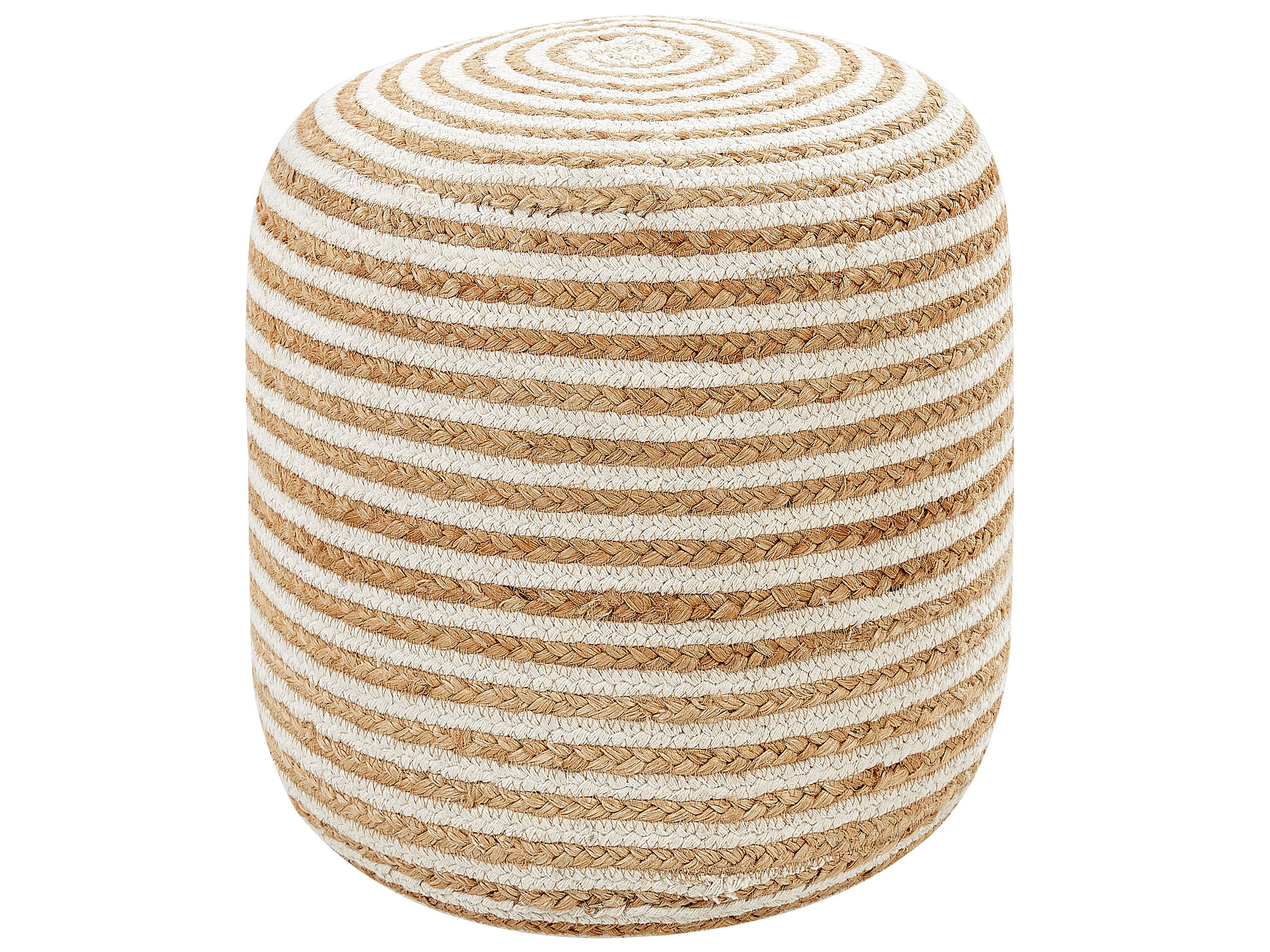Jute Pouffe âŒ€ 40 cm cm beige RESAFA - Gemini Interiors