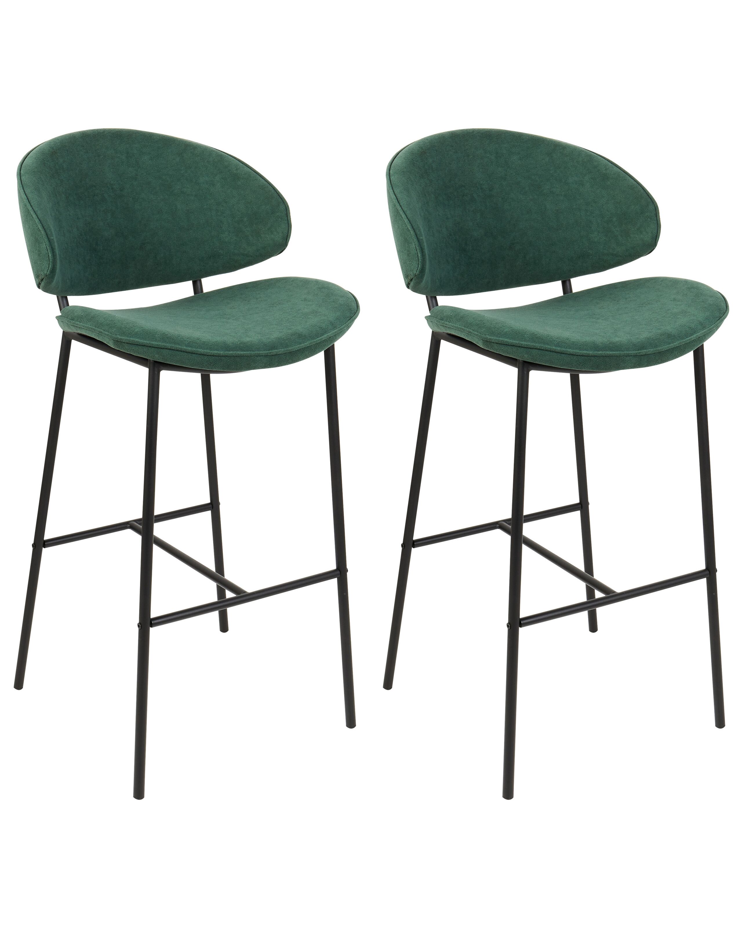 Set of 2 Fabric Bar Chairs Green KIANA - Gemini Interiors