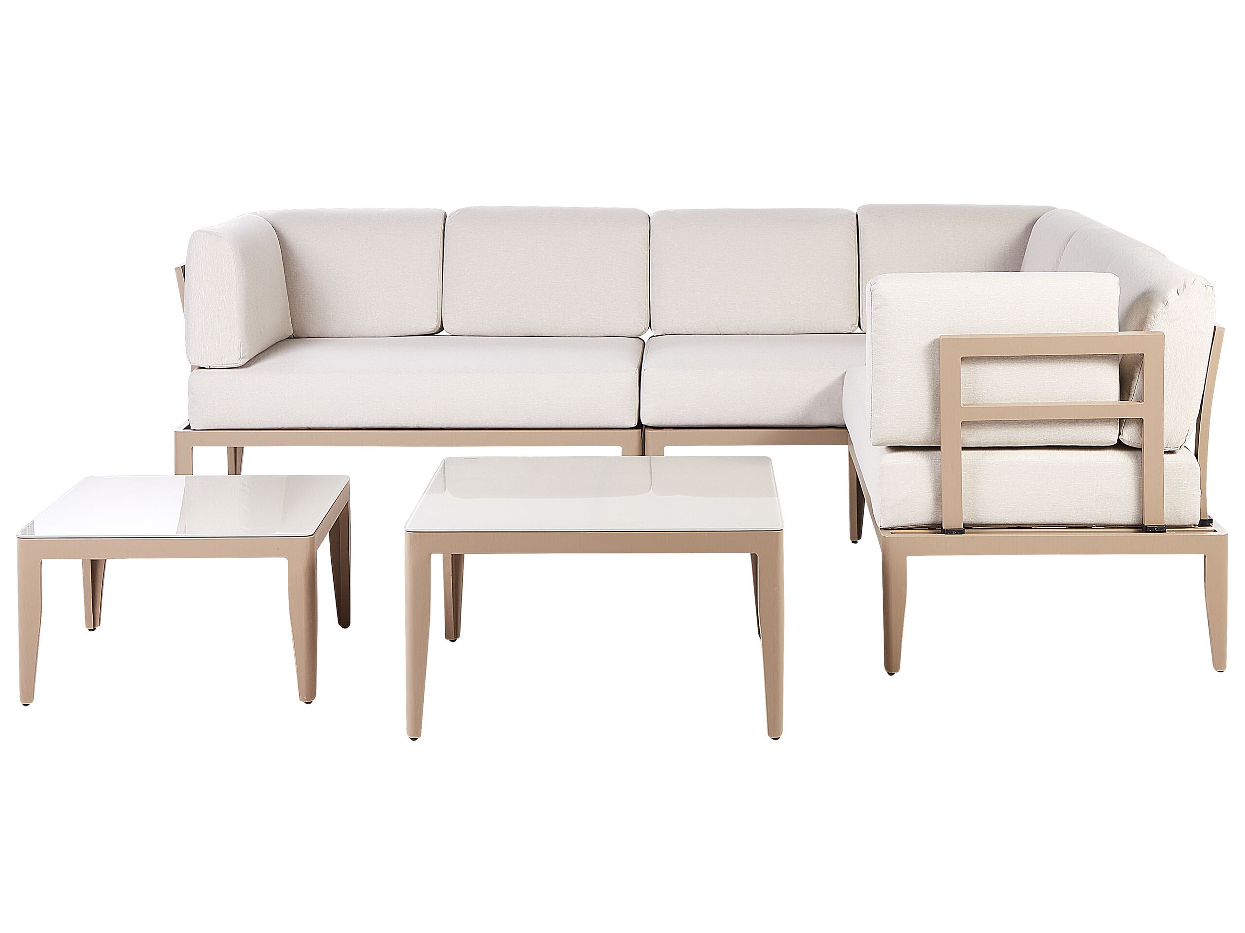 6 Seater Modular Garden Corner Sofa Set Light Beige RIMA III - Gemini Interiors