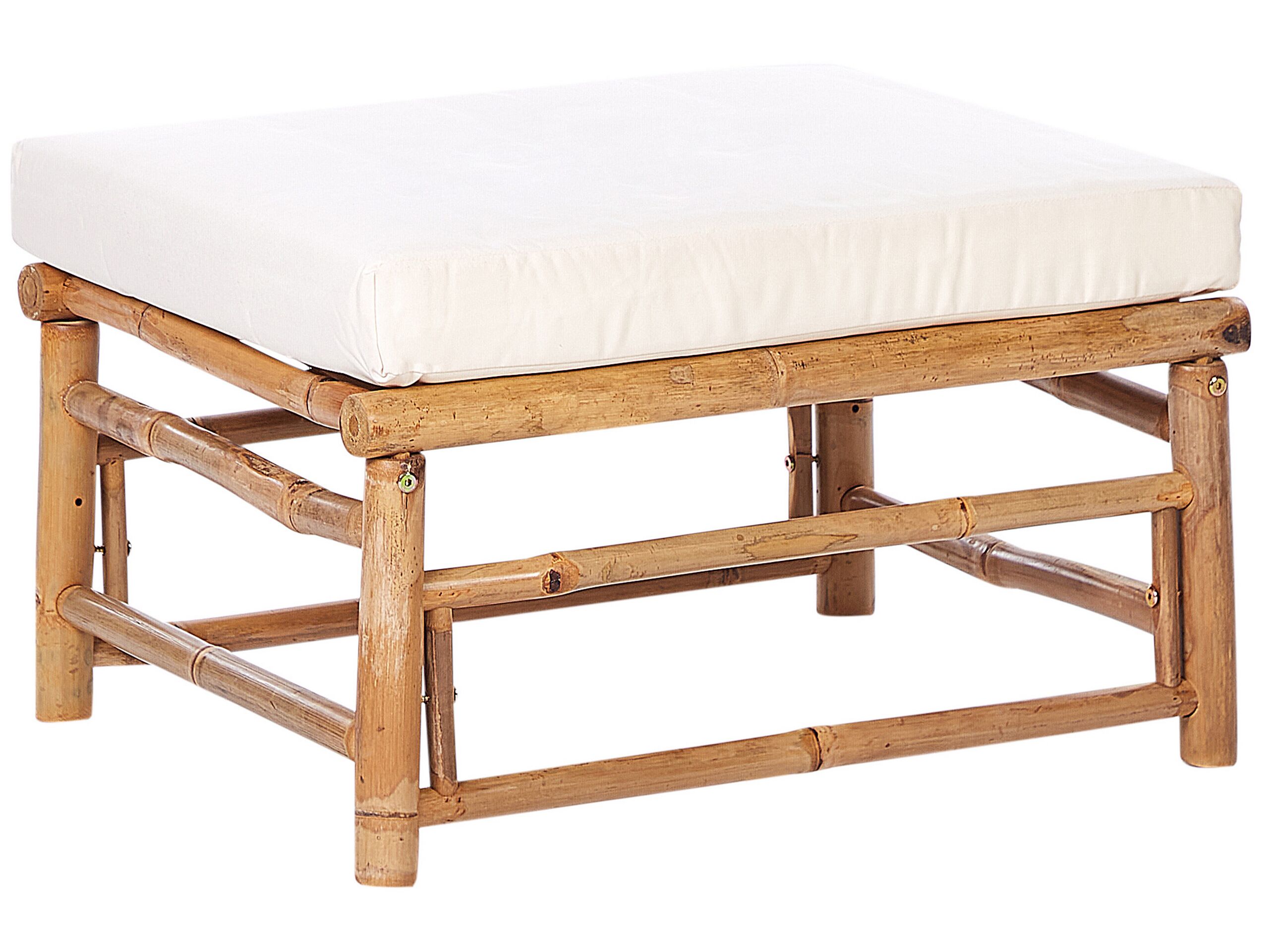 Bamboo Garden Ottoman Off-White CERRETO - Gemini Interiors