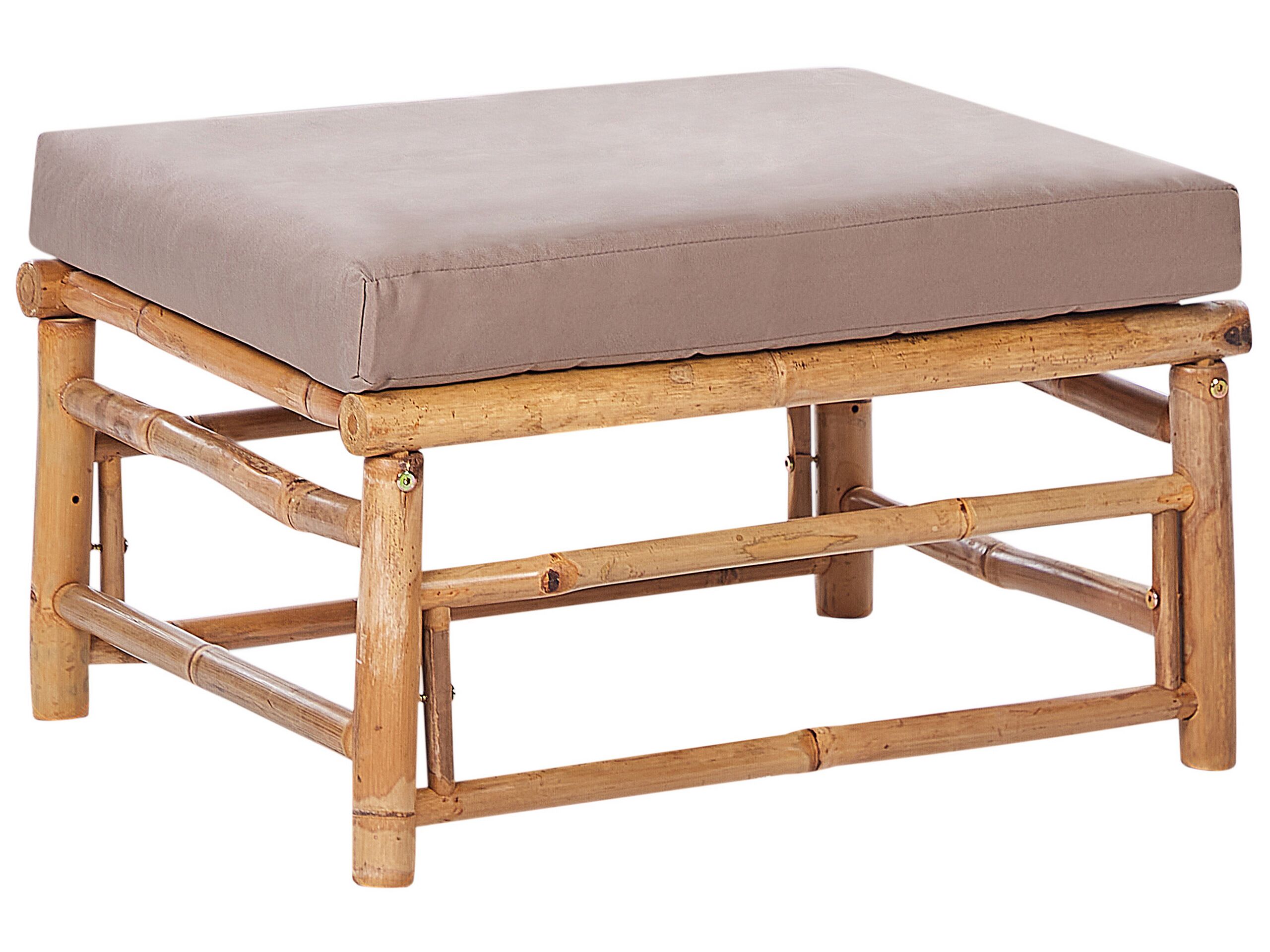 Bamboo Garden Ottoman Taupe CERRETO - Gemini Interiors
