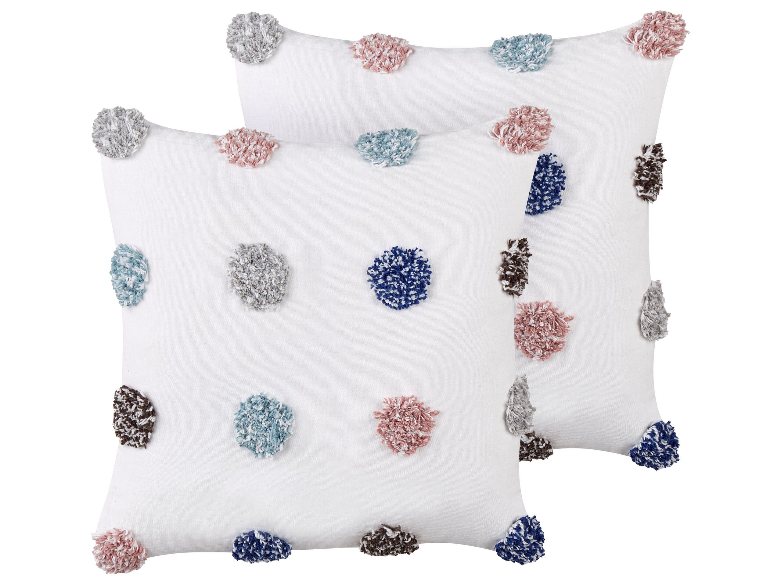 Set of 2 Cotton Cushions 45x45cm White - Gemini Interiors