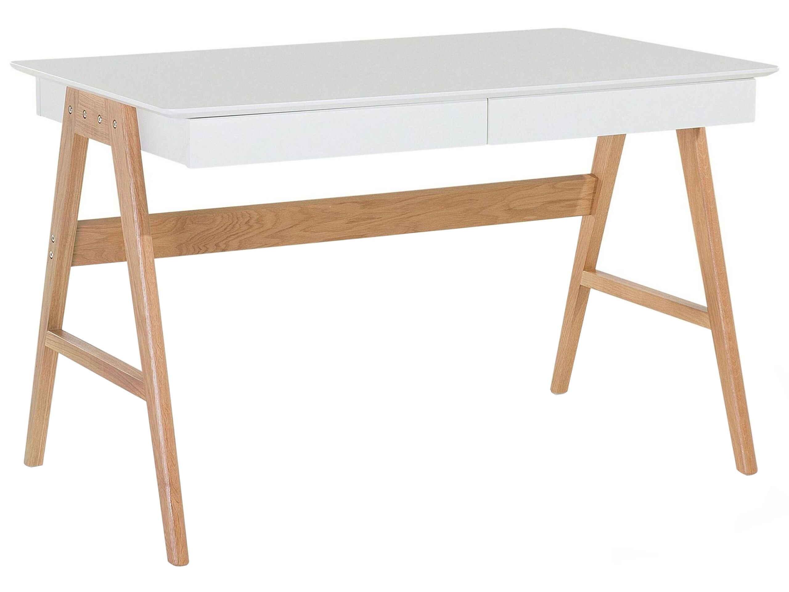 2 Drawer Home Office Desk 120 x 70 cm White SHESLAY - Gemini Interiors